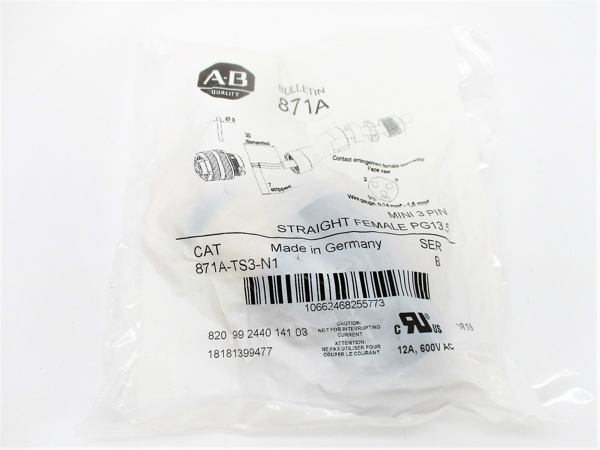 ALLEN BRADLEY 871A-TS3-N1 SER. B NSMP