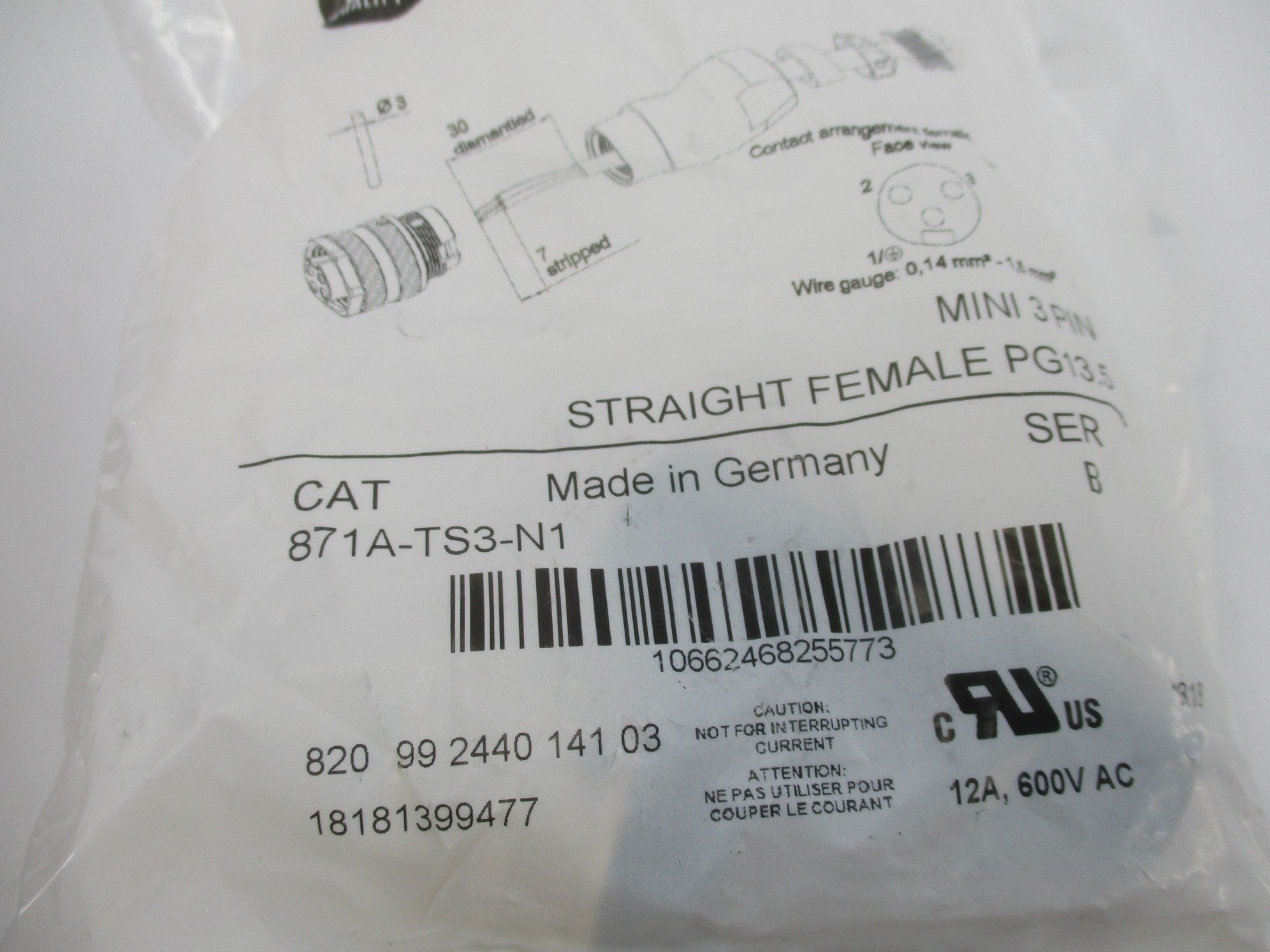 ALLEN BRADLEY 871A-TS3-N1 SER. B NSMP