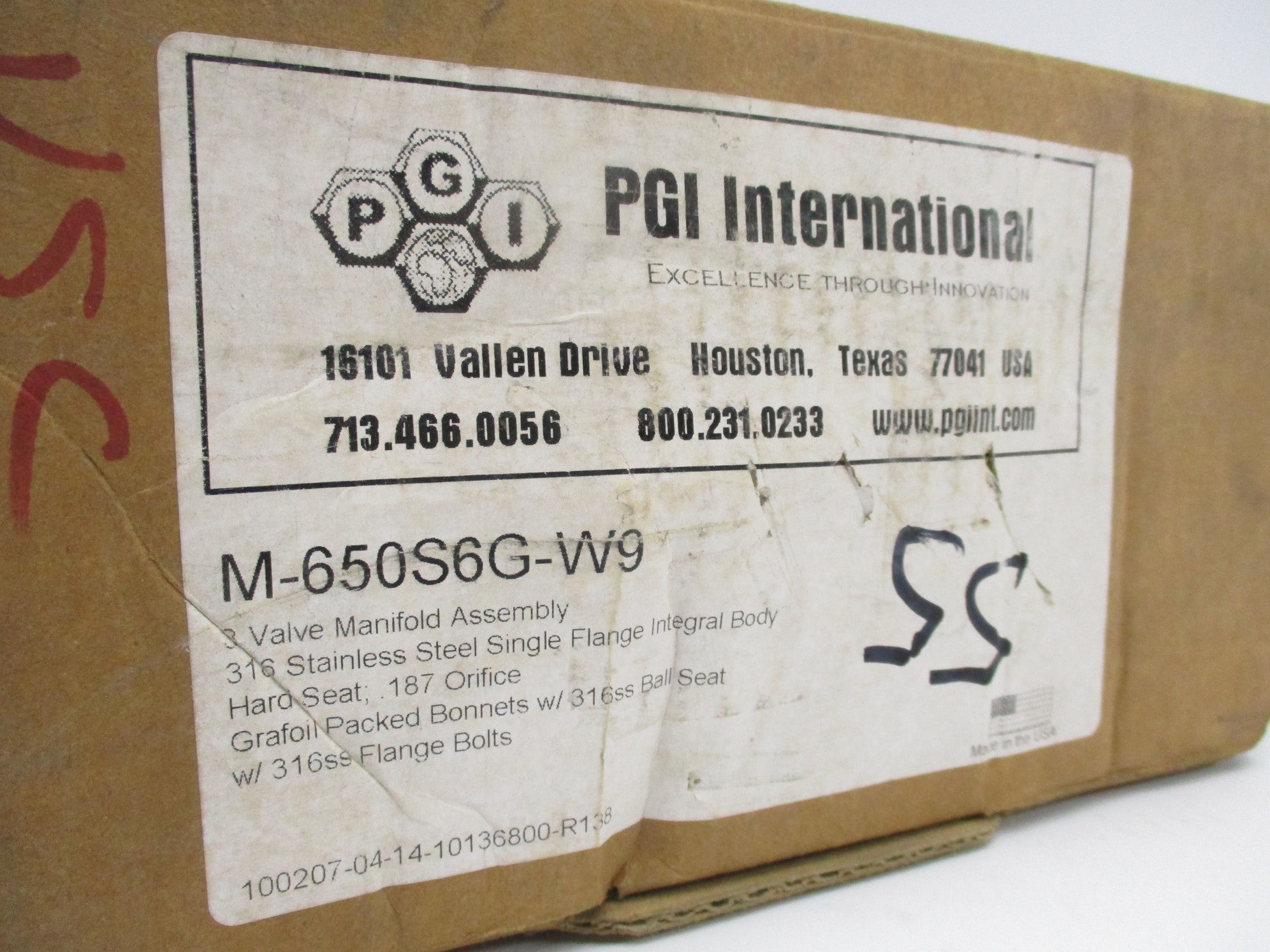 PGI INTERNATIONAL M-650S6G-W9 1500PSI NSMP