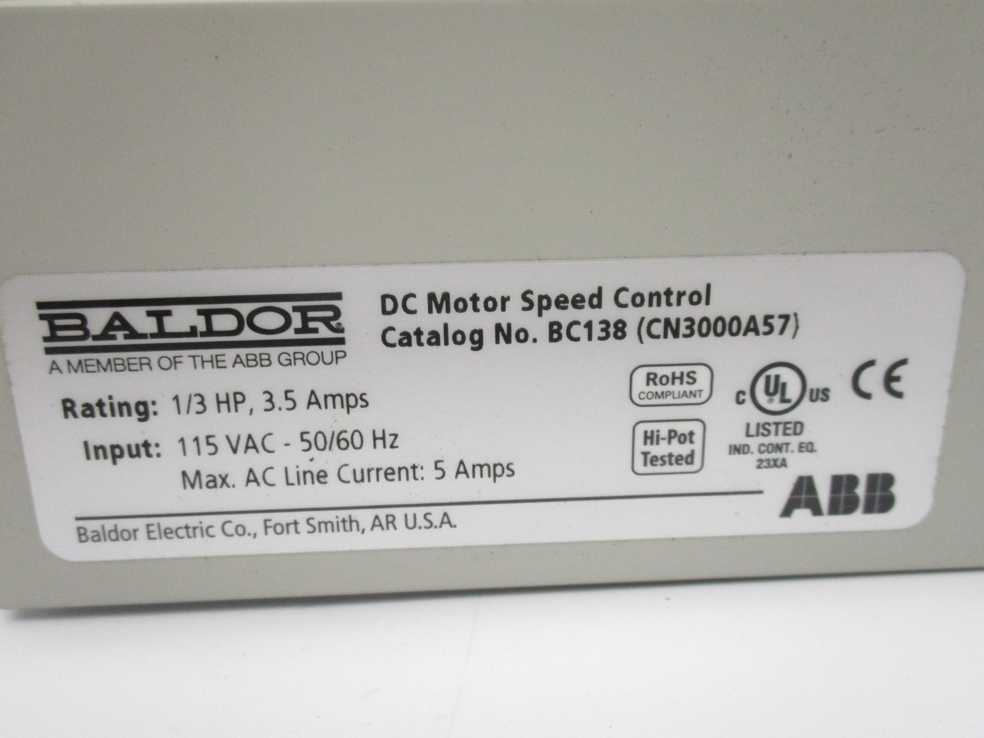 BALDOR BC138 NSNP