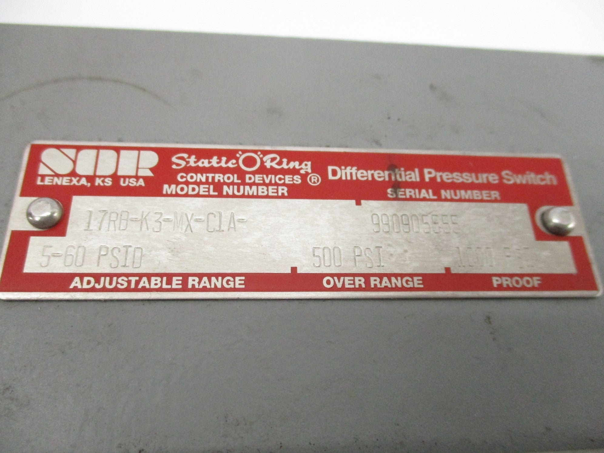 SOR 17RB-K3-MX-C1A 500PSI NSNP