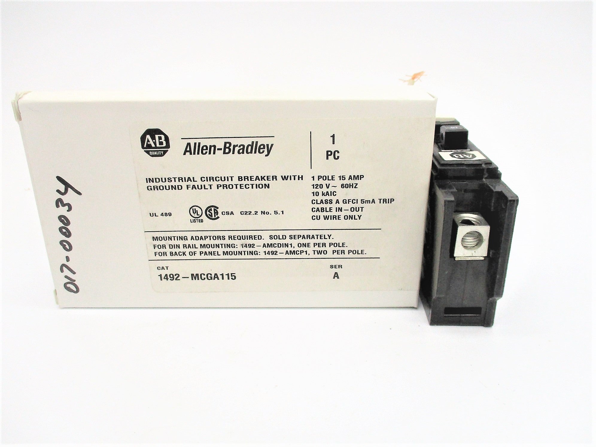 ALLEN BRADLEY 1492-MCGA115 SER. A 120VAC 15A NSMP