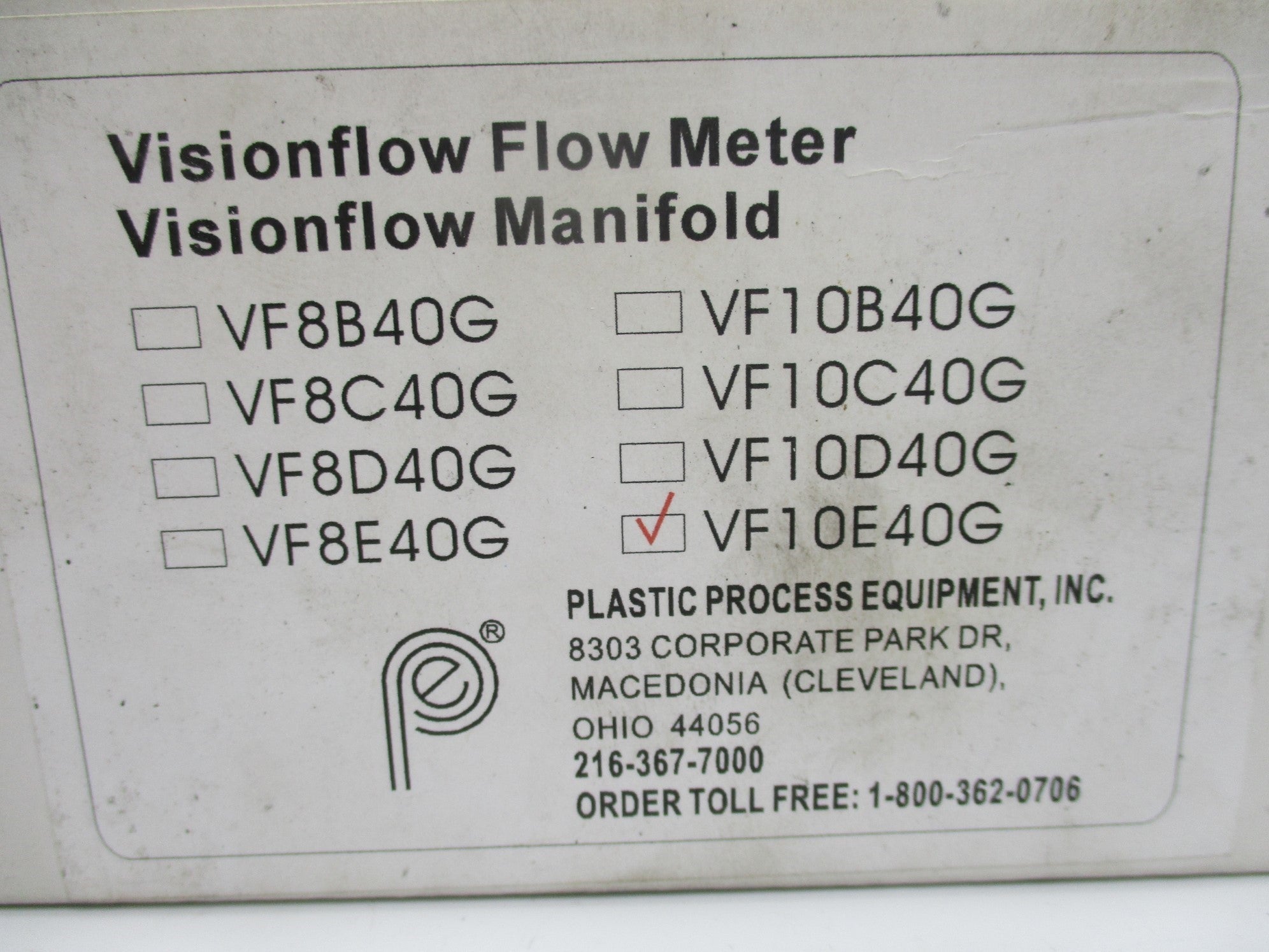 PLASTIC PROCESS EQUIPMENT VF10E40G NSMP