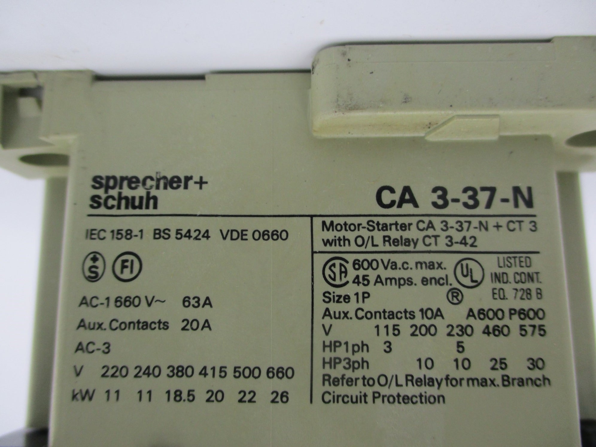 SPRECHER+SCHUH CA3-37-N-11 110/127V NSNP