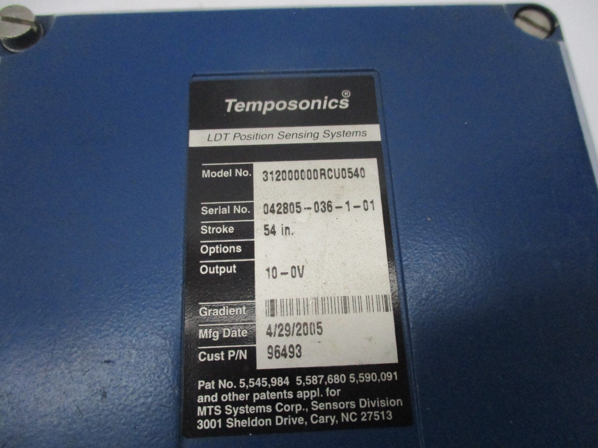 TEMPOSONICS 312000000RCU0540 NSNP