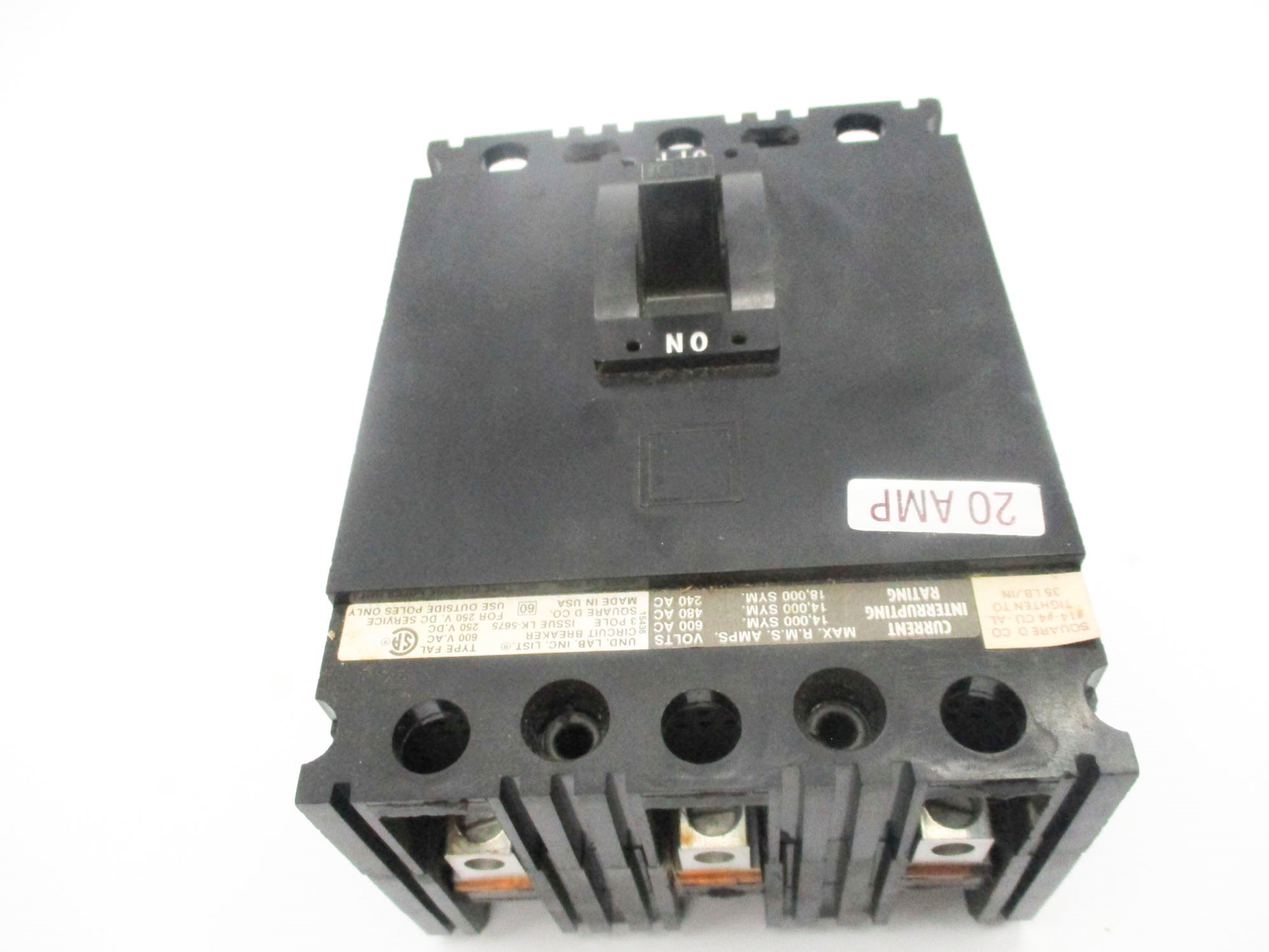 SQUARE D FAL36020 250VDC 20A NSNP