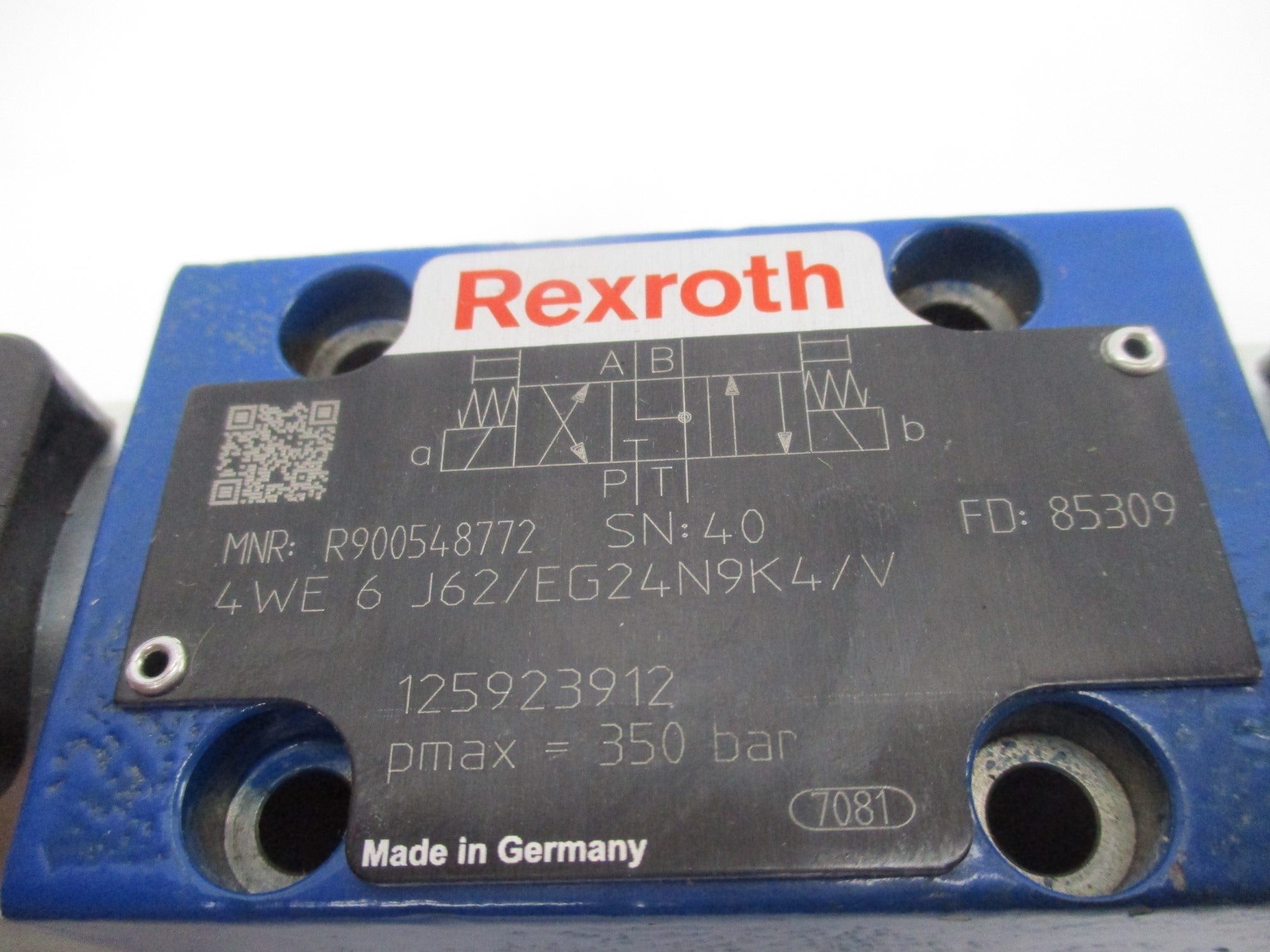 REXROTH 4WE6J62/EG24N9K4/V R900548772 24VDC 1.25A UNMP