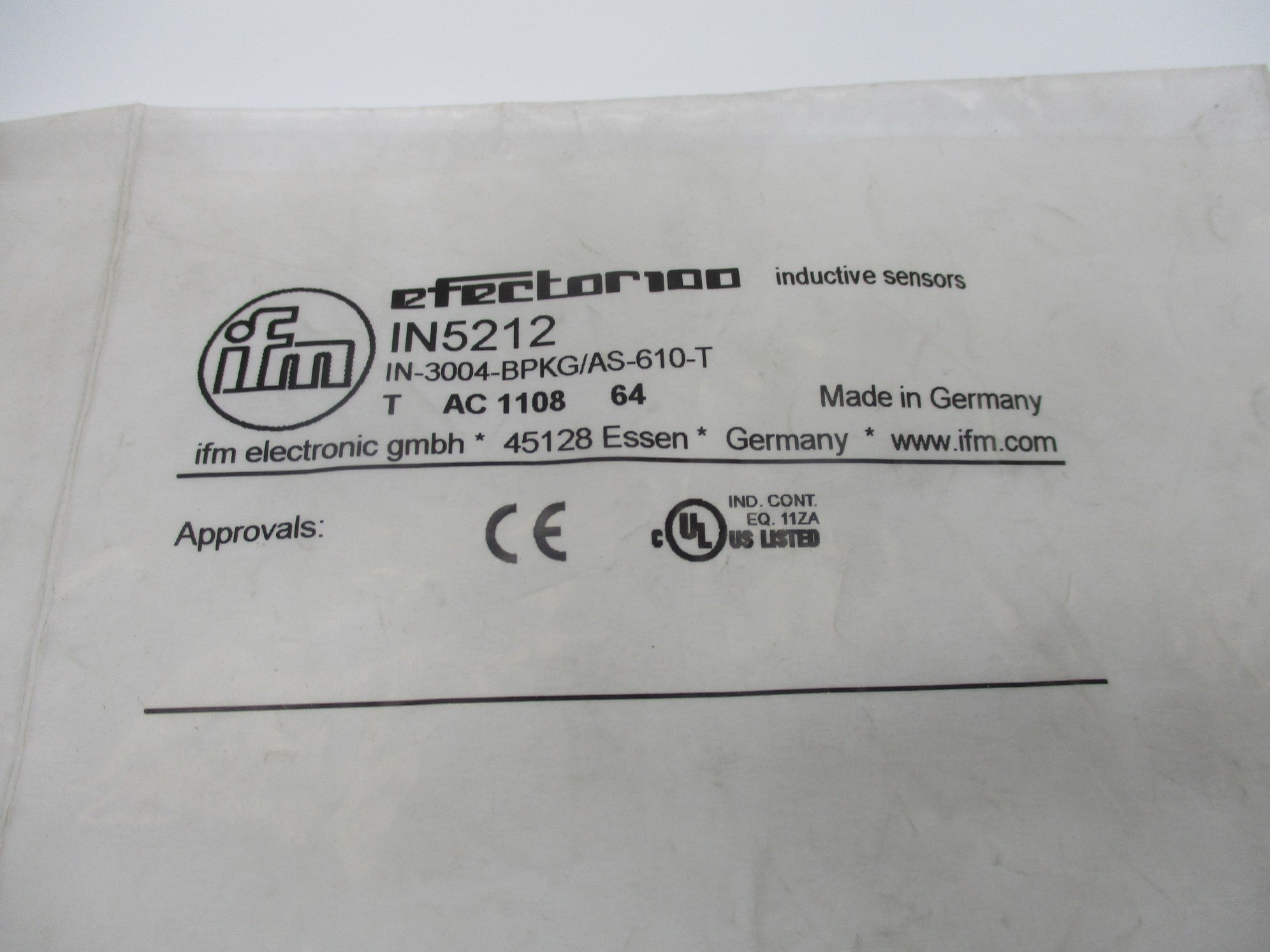 IFM EFECTOR IN5212 IN-3004-BPKG/AS-610-T NSMP
