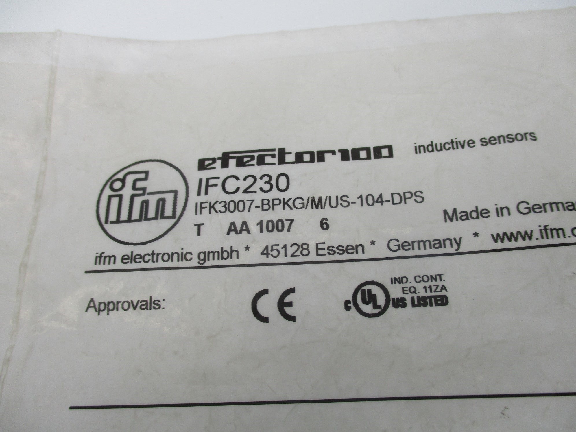 IFM EFECTOR IFC230 IFK3007-BPKG/M/US-104-DPS NSMP