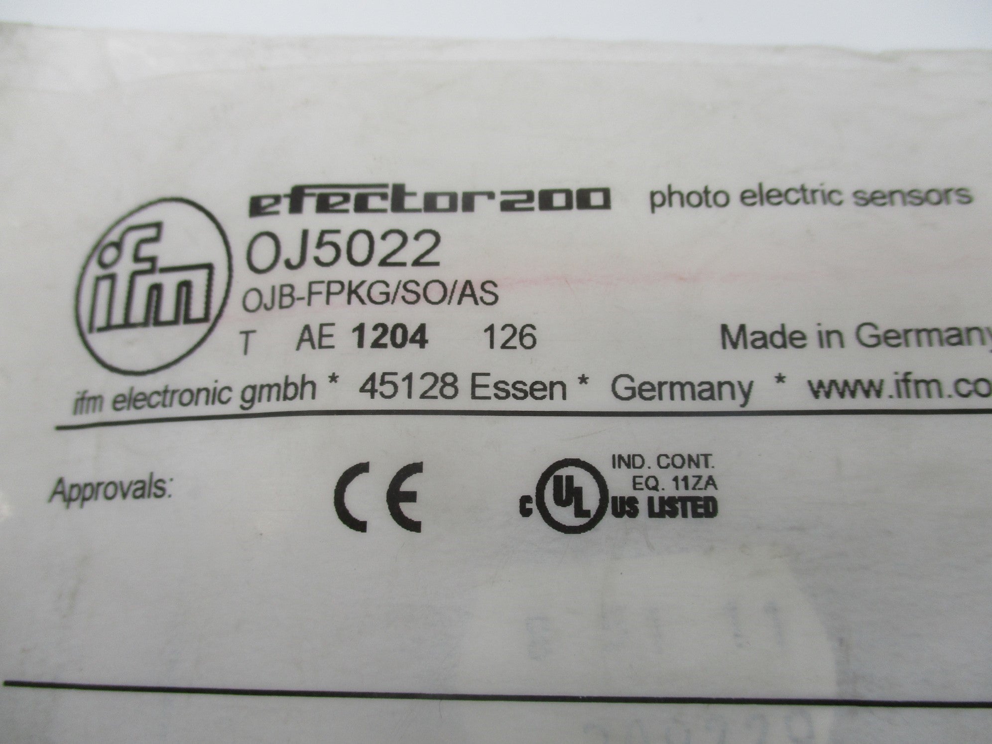 IFM EFECTOR OJB-FPKG/SO/AS OJ5022 NSMP