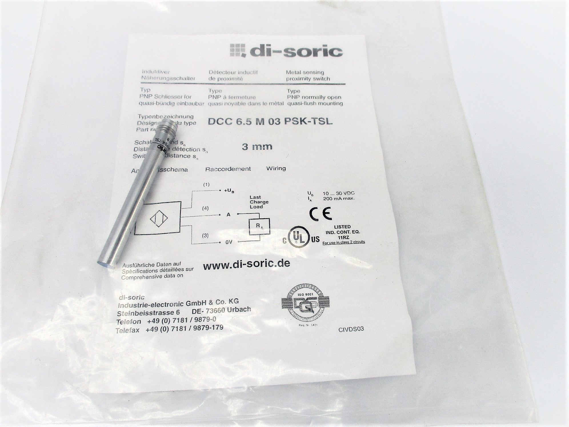 DI-SORIC DCC6.5M03PSK-TSL NSMP