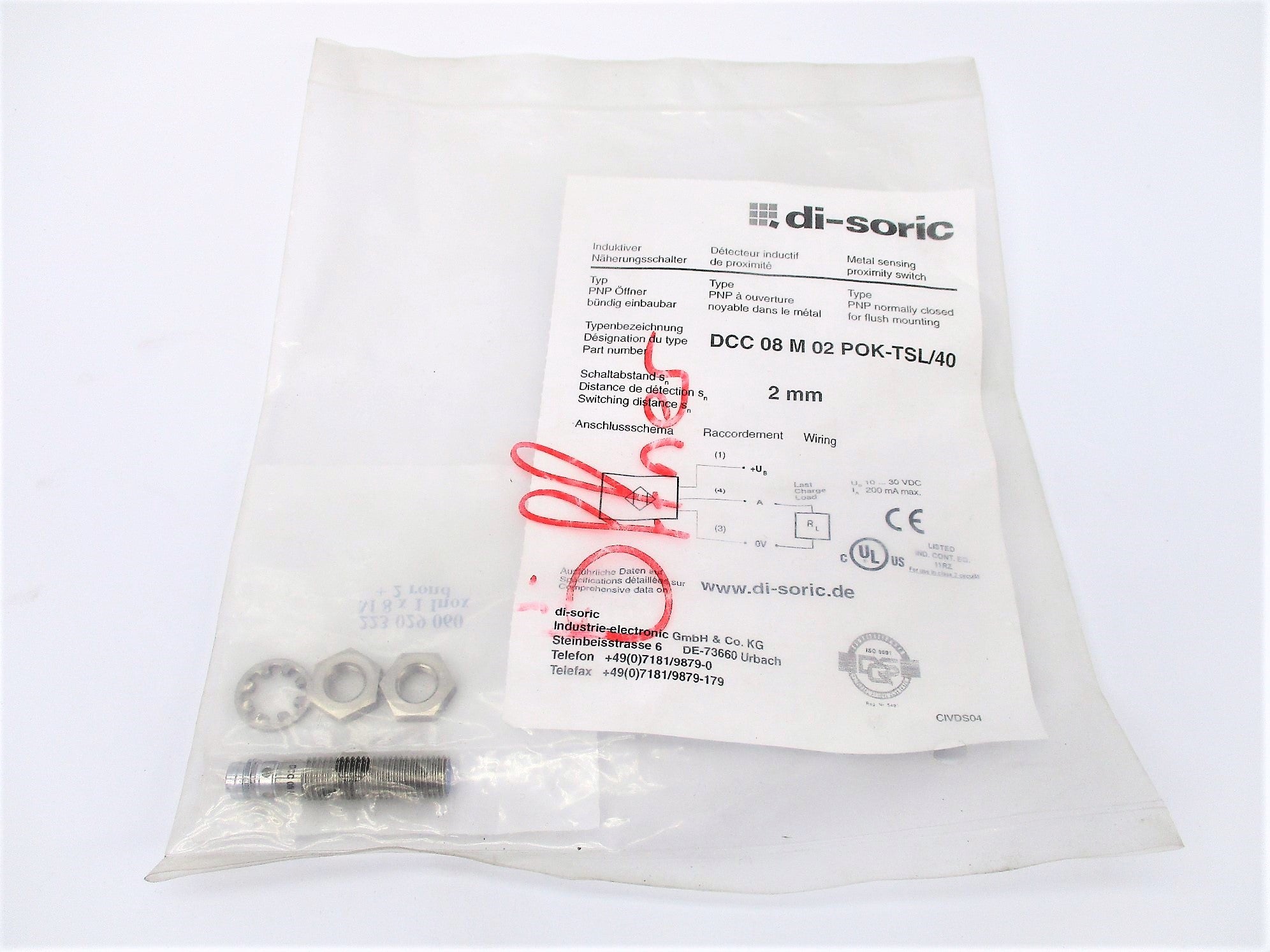 DI-SORIC DCC08M02POK-TSL/40 NSMP