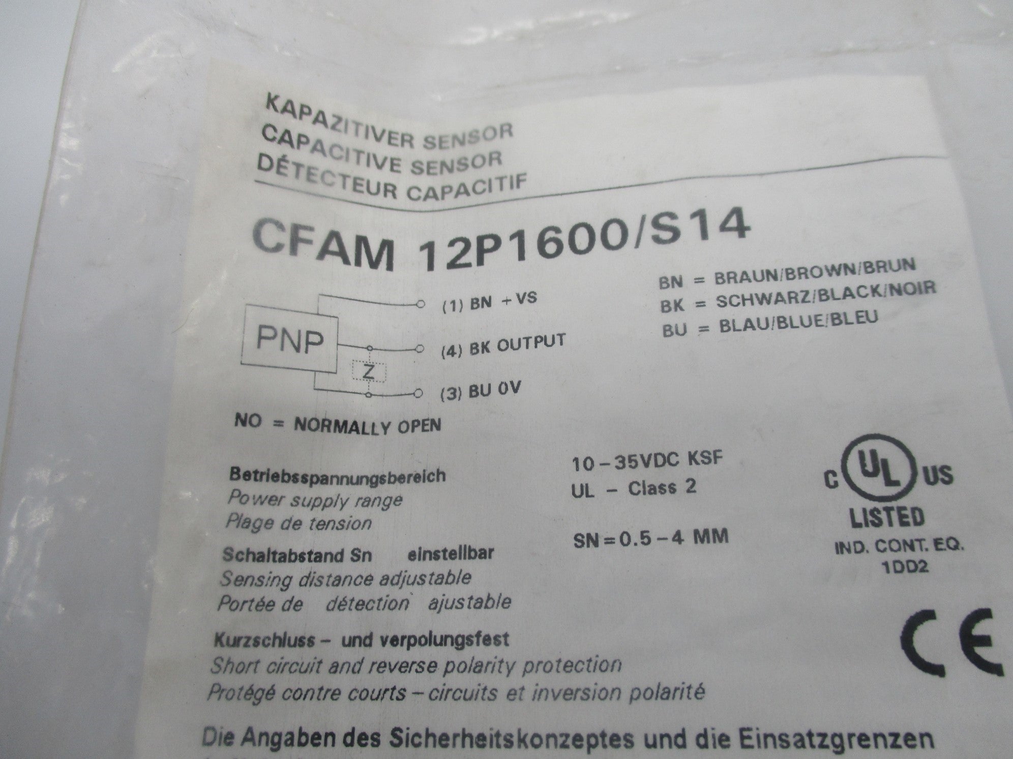 BAUMER CFAM12P1600/S14 10-30VDC NSMP