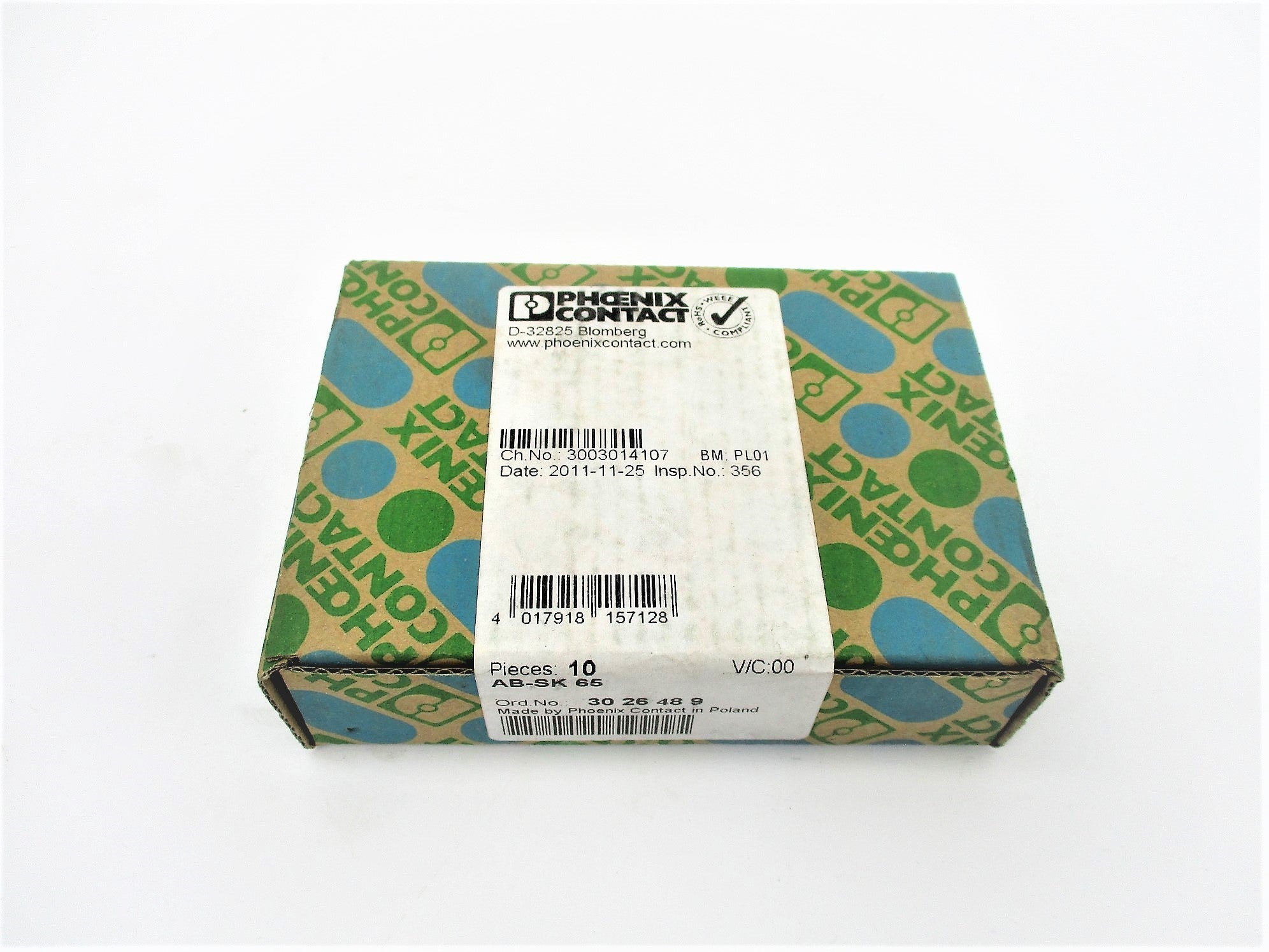 PHOENIX CONTACT AB-SK65 (PKG OF 10) NSFS