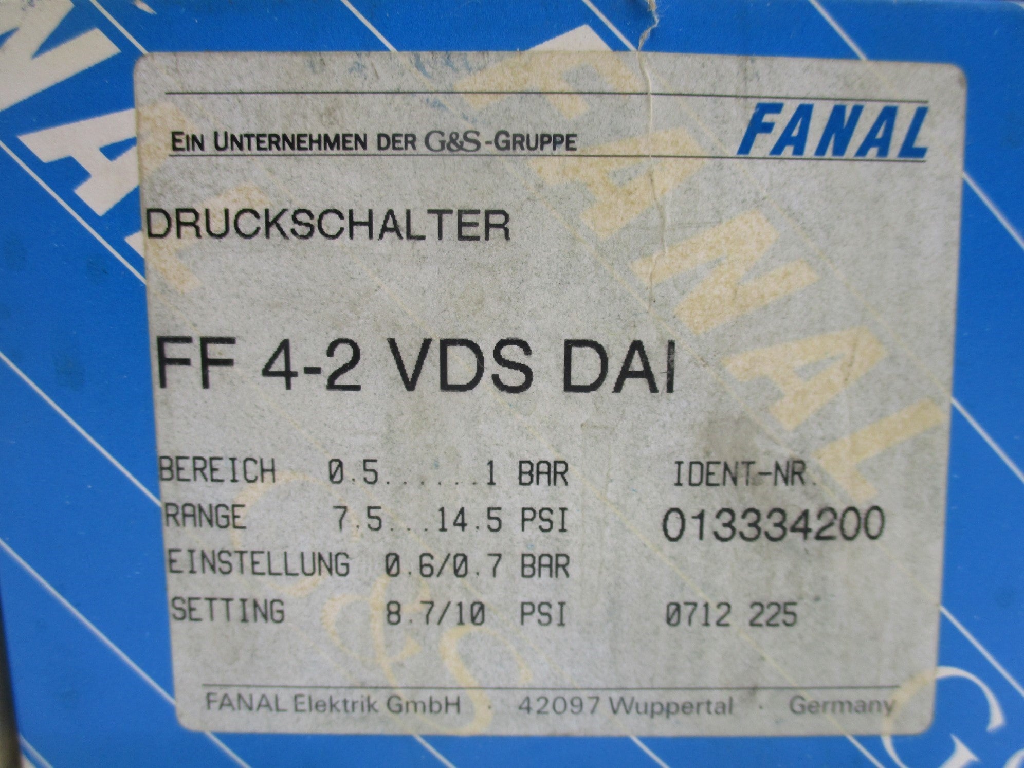 FANAL FF4-2VDSDAI 7.5-14.5PSI NSMP