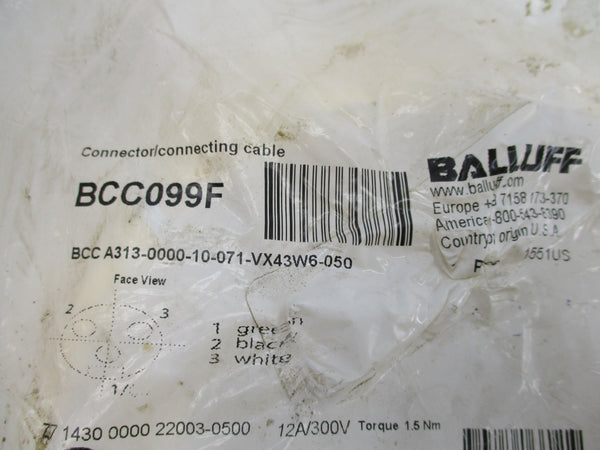 BALLUFF BCCA313-0000-10-071-VX43W6-050 BCC099F 300V 12A  NSMP