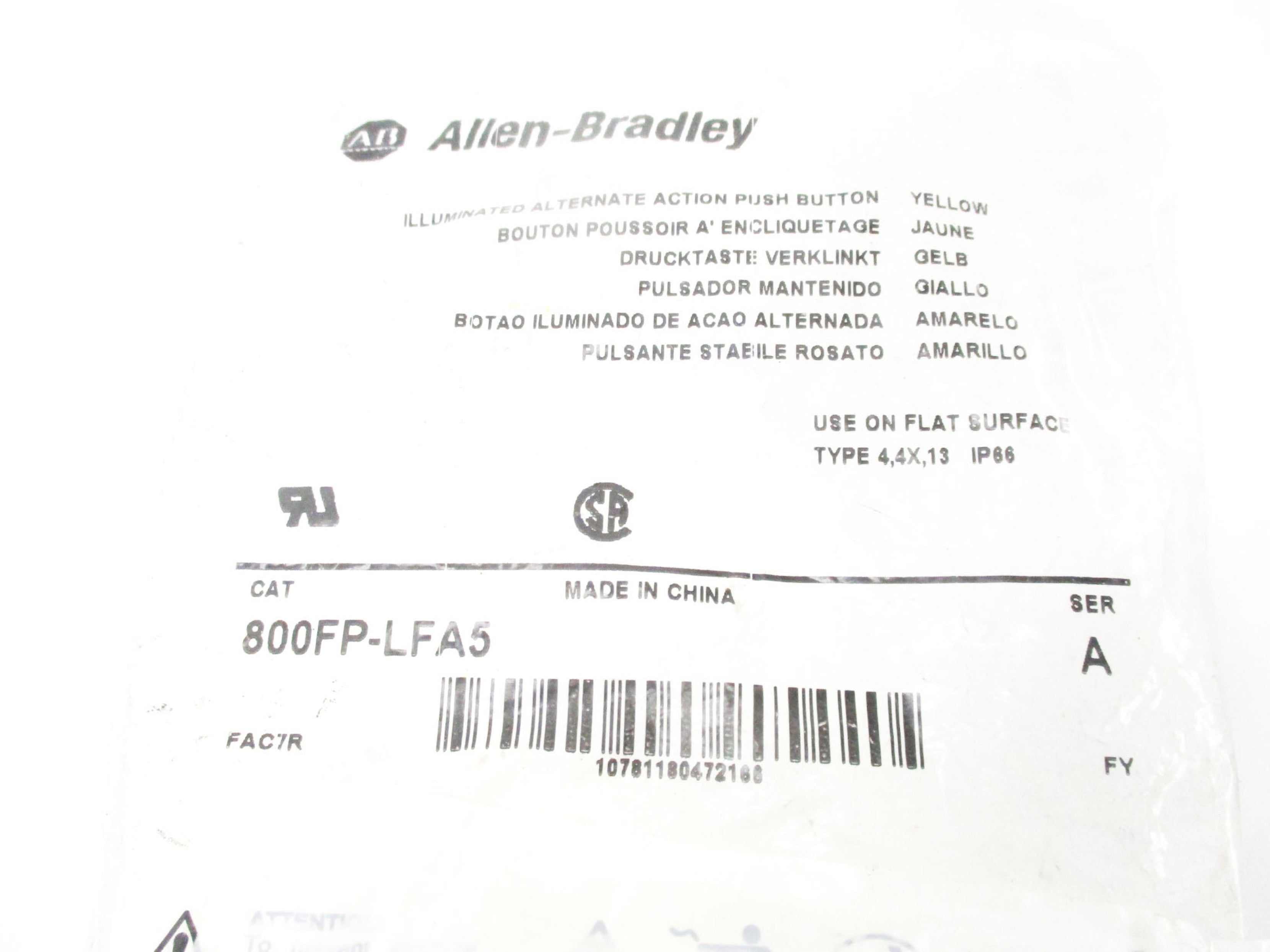 ALLEN BRADLEY 800FP-LFA5 SER. A NSMP