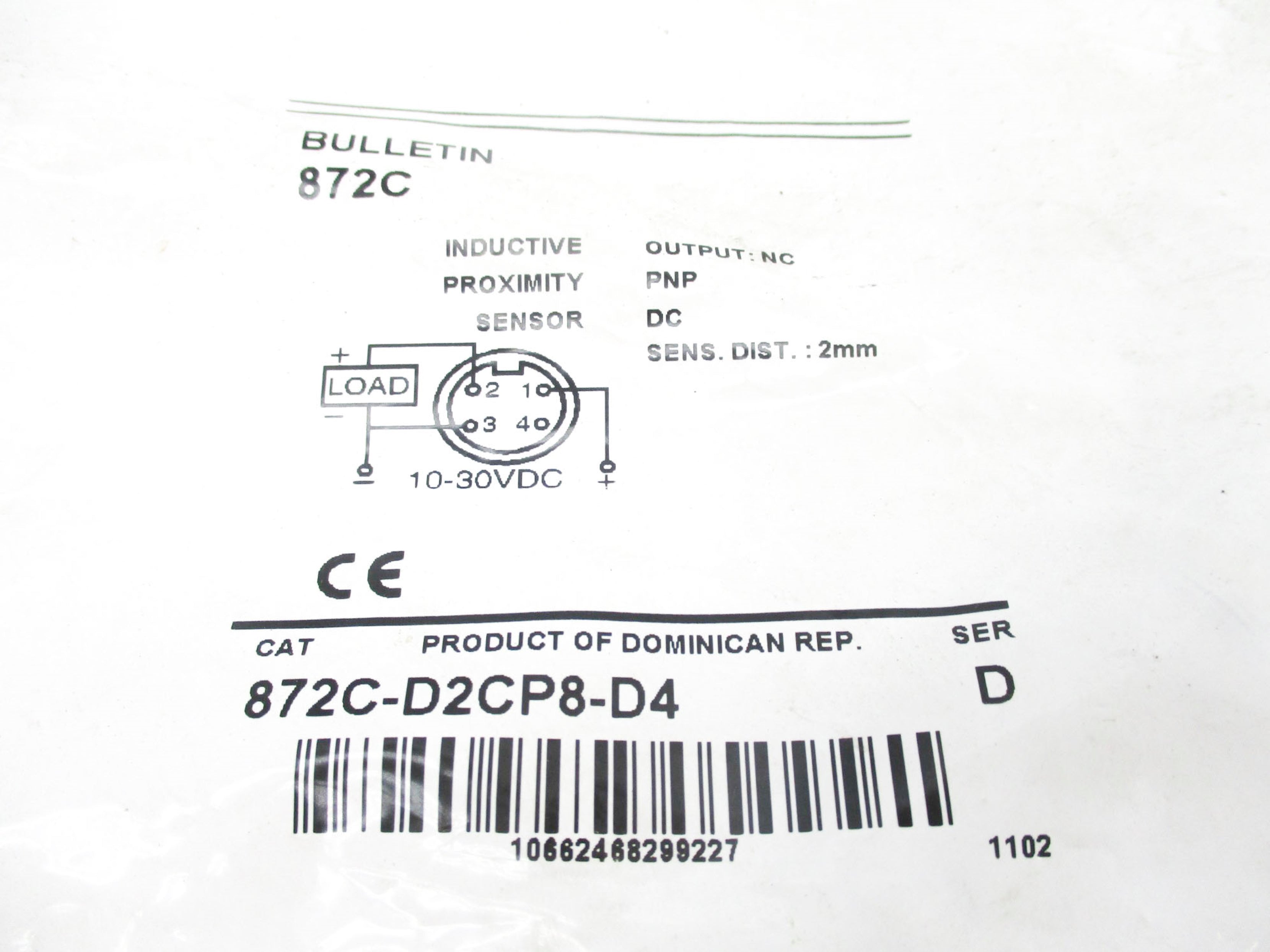 ALLEN BRADLEY 872C-D2CP8-D4 SER. D NSMP