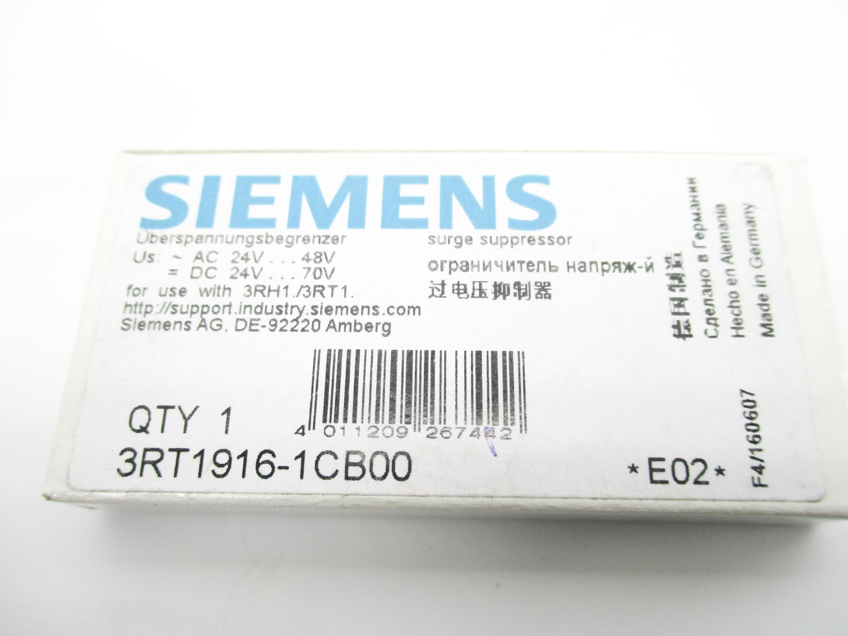 SIEMENS 3RT1916-1CB00 24-70VDC NSMP