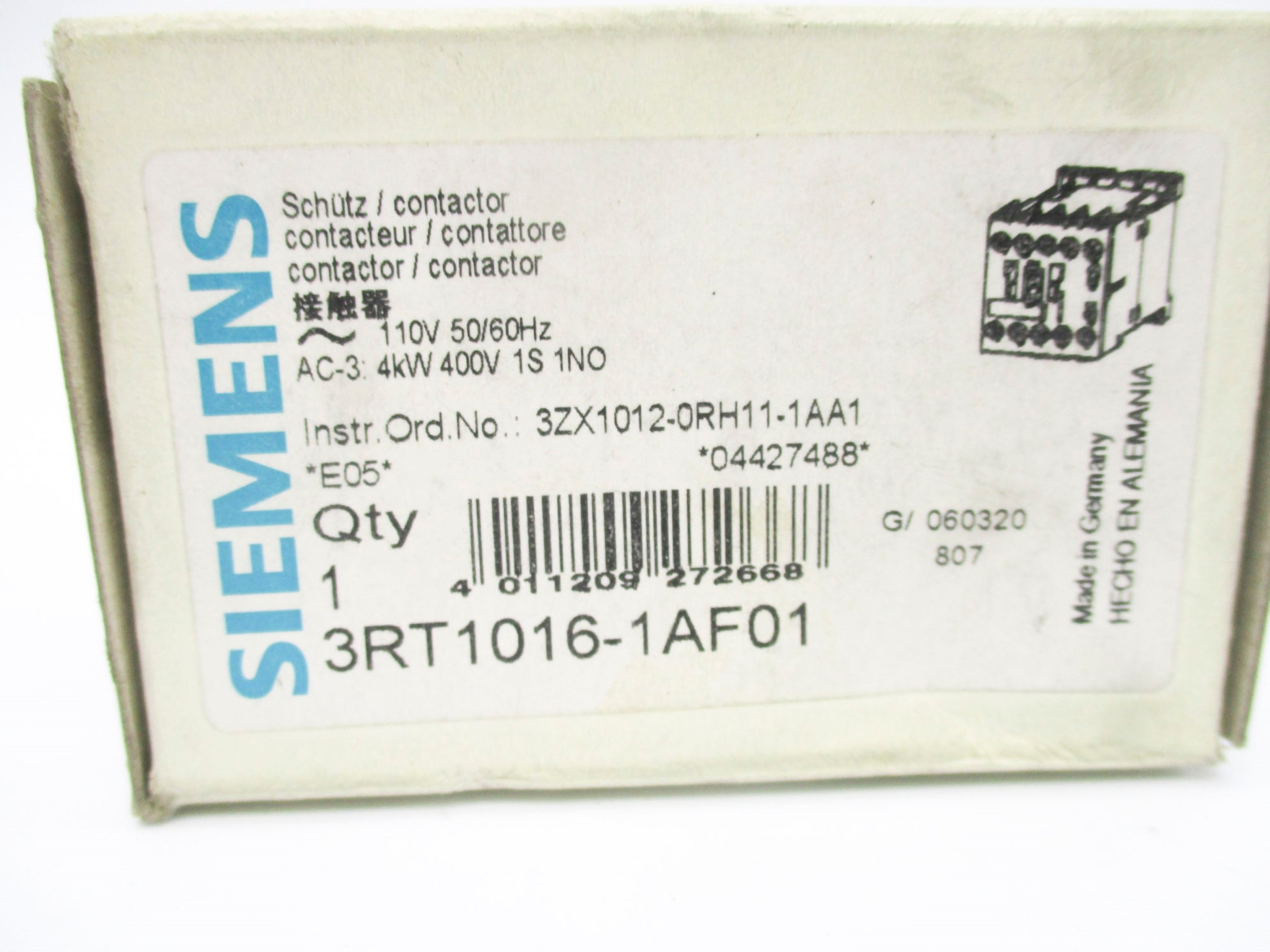 SIEMENS 3RT1016-1AF01 110V NSMP