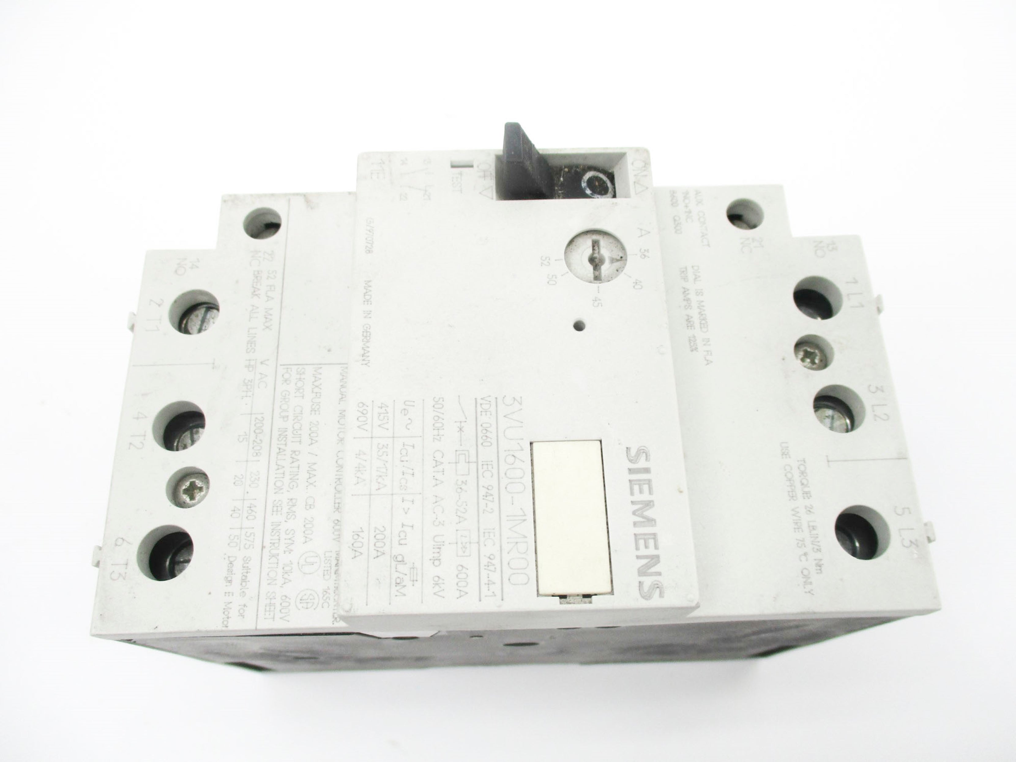 SIEMENS 3VU1600-1MR00 690V 36-52A NSMP