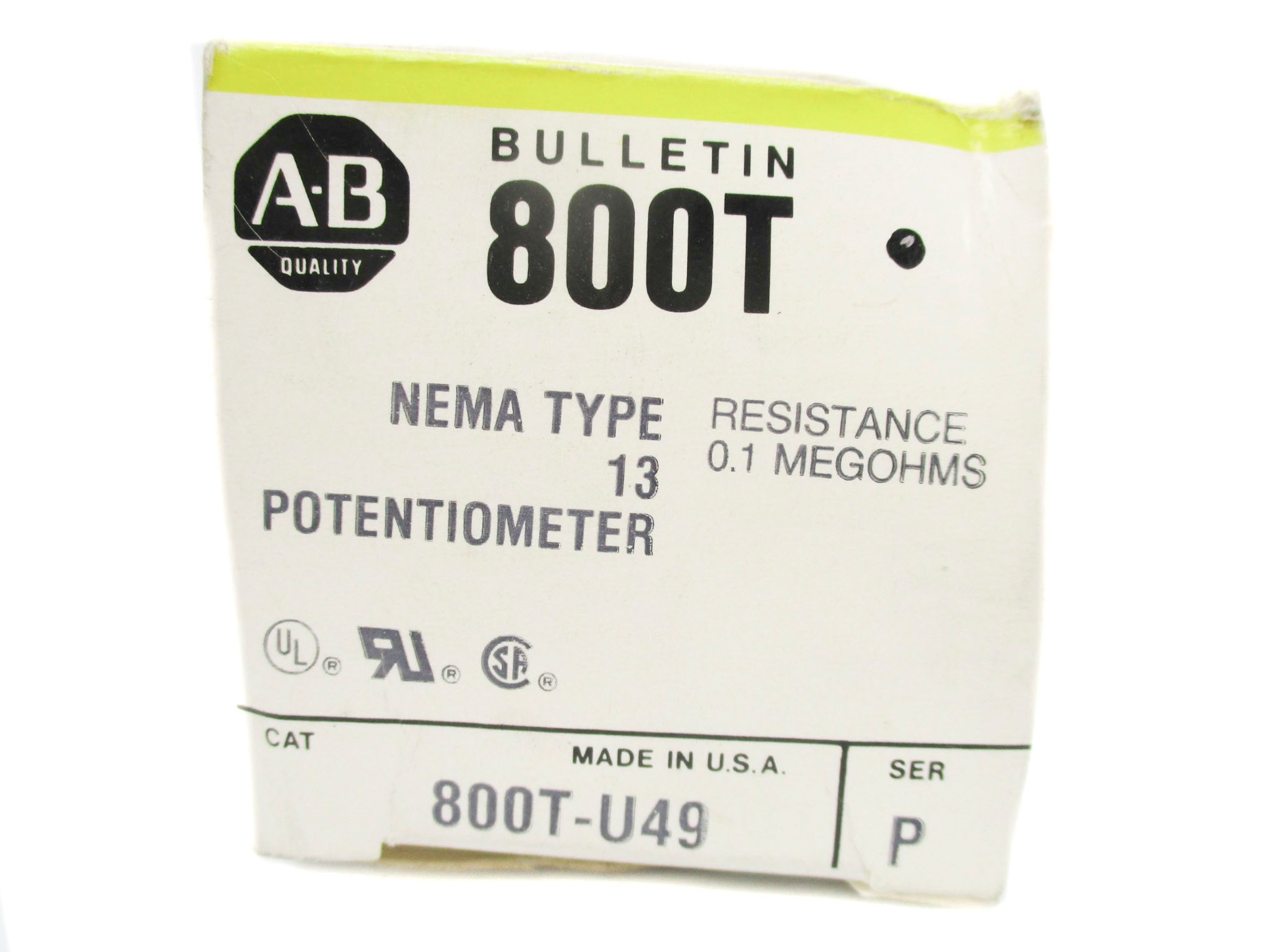 INDUSTRIAL SPARE PART 800T-U49 SER. P 300VAC (BK/YL) NSMP