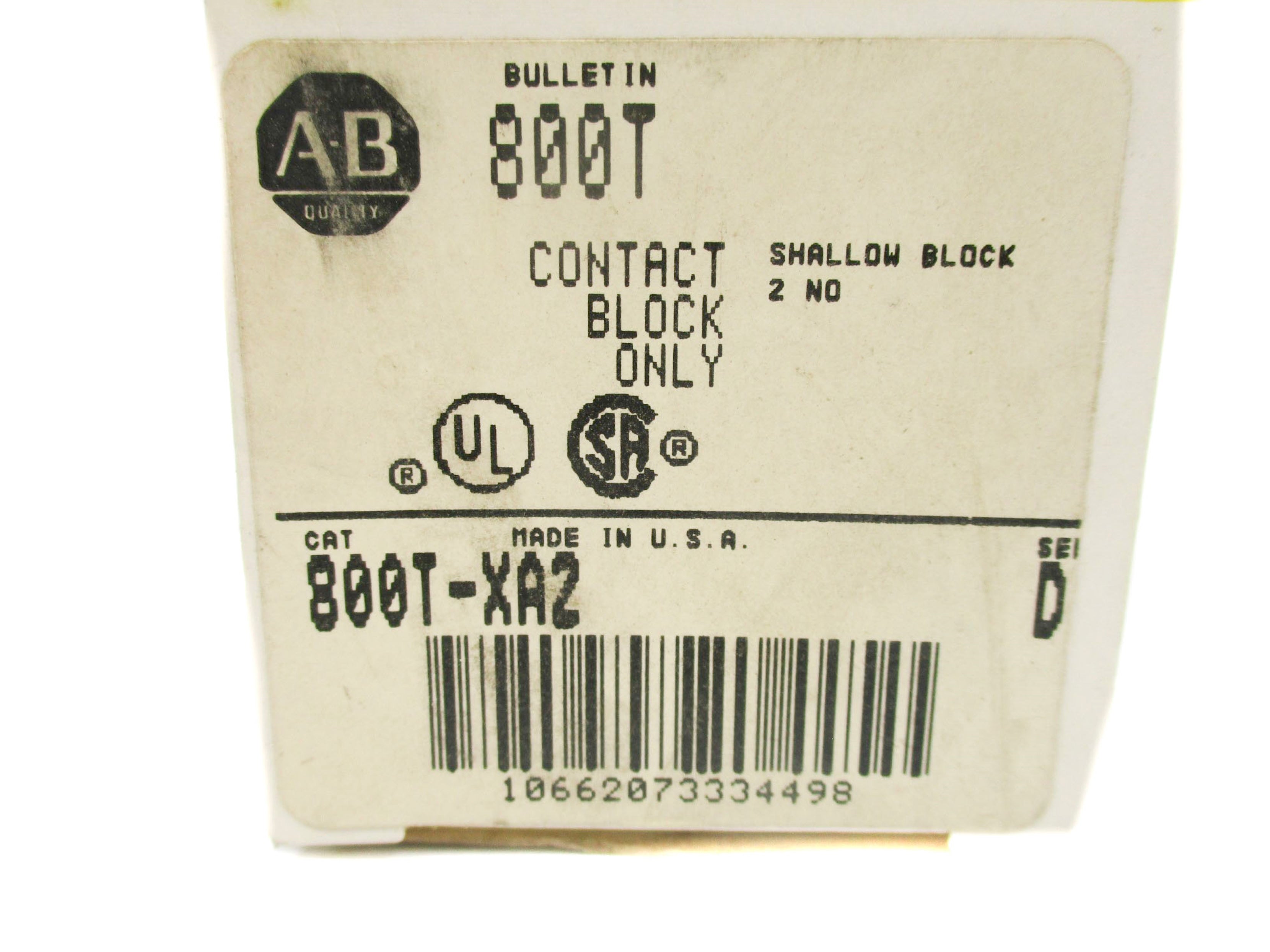 ALLEN BRADLEY 800T-XA2 SER. D (BK/YL) NSMP
