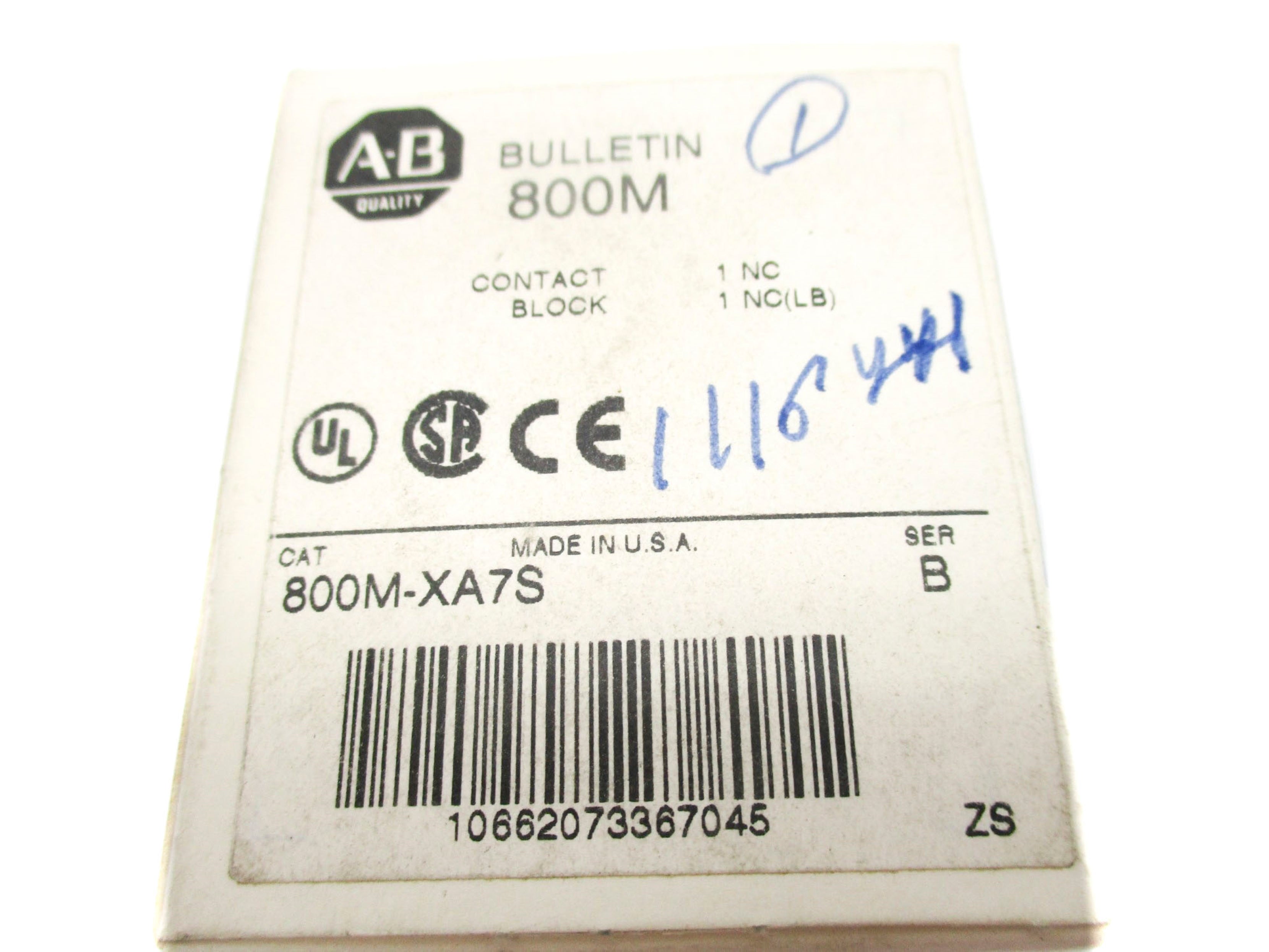 ALLEN BRADLEY 800M-XA7S SER. B (GY/BL) NSMP