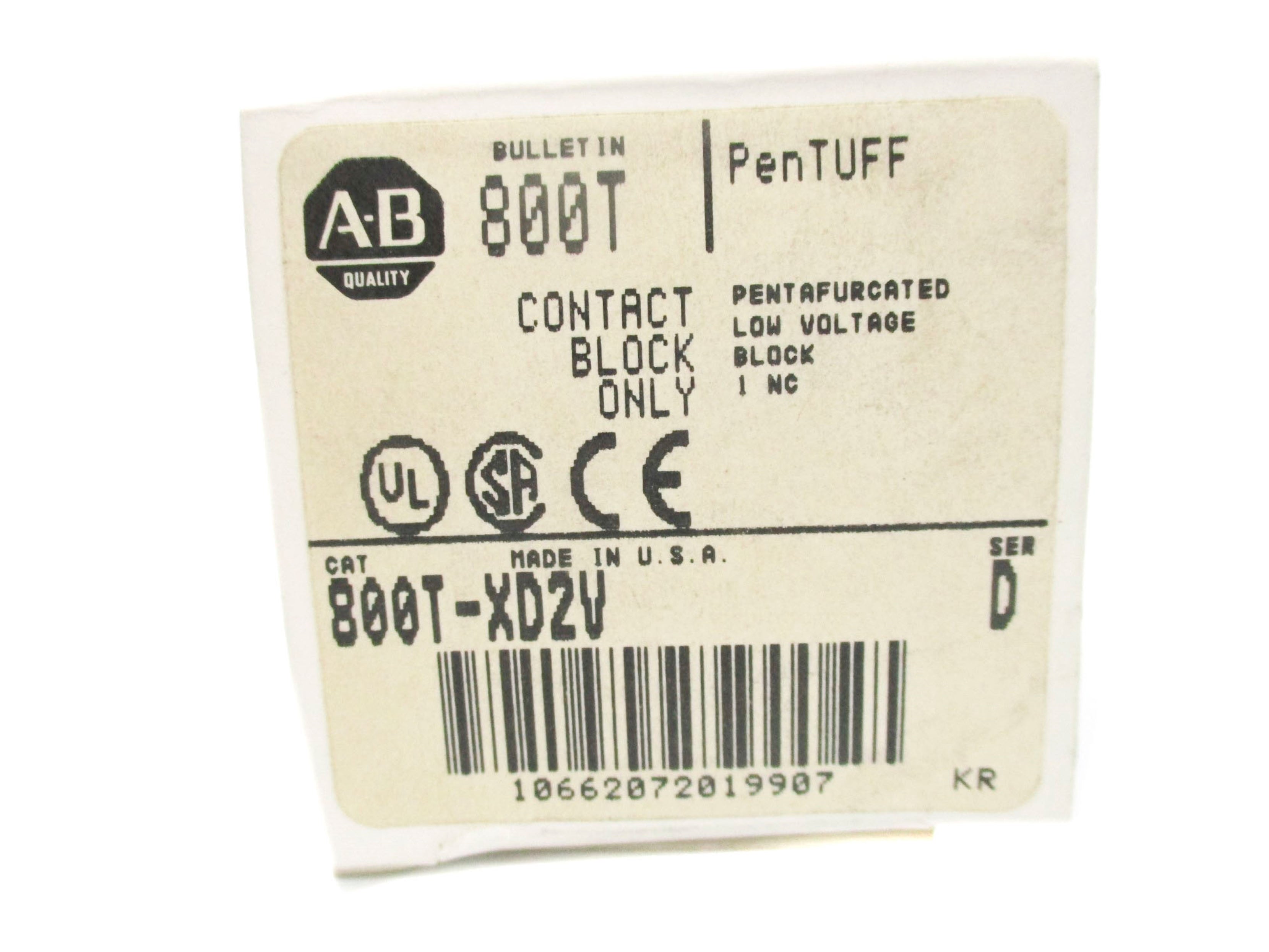 ALLEN BRADLEY 800T-XD2V SER. D (GY/BL) NSMP