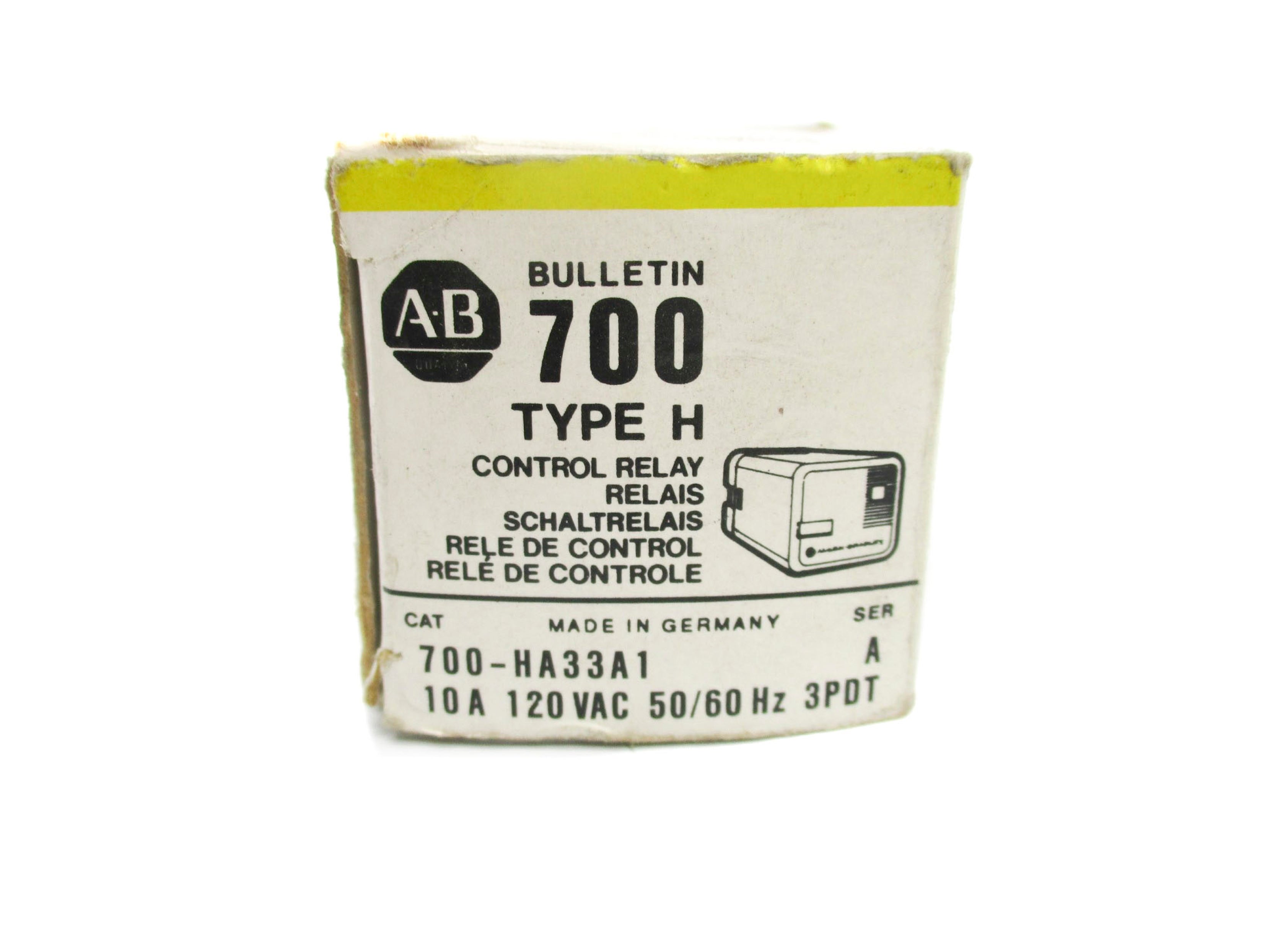 ALLEN BRADLEY 700-HA33A1 SER. A 120VAC 10A (BK/YL) NSMP
