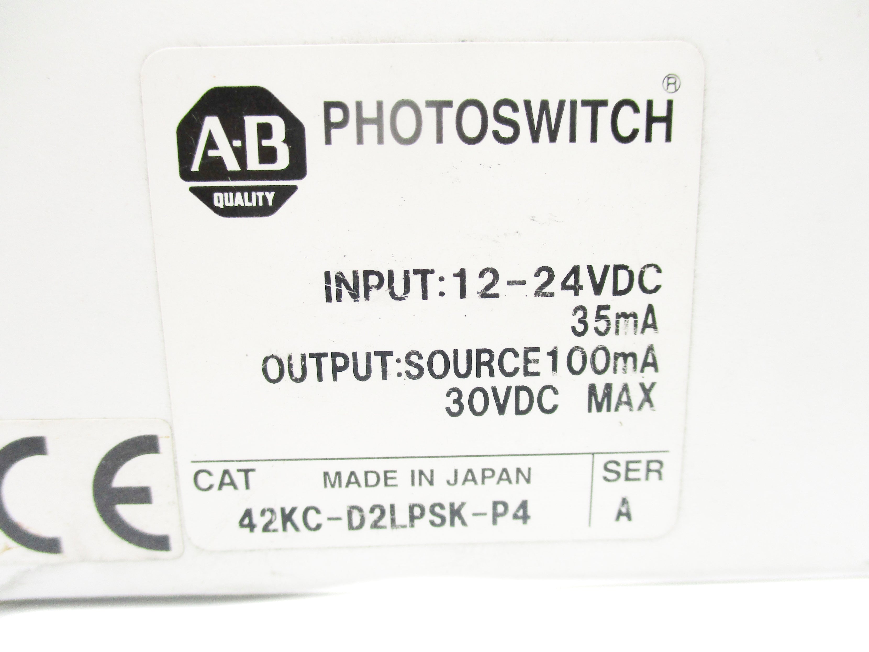 ALLEN BRADLEY 42KC-D2LPSK-P4 SER. A 12-24VDC (WH) NSMP