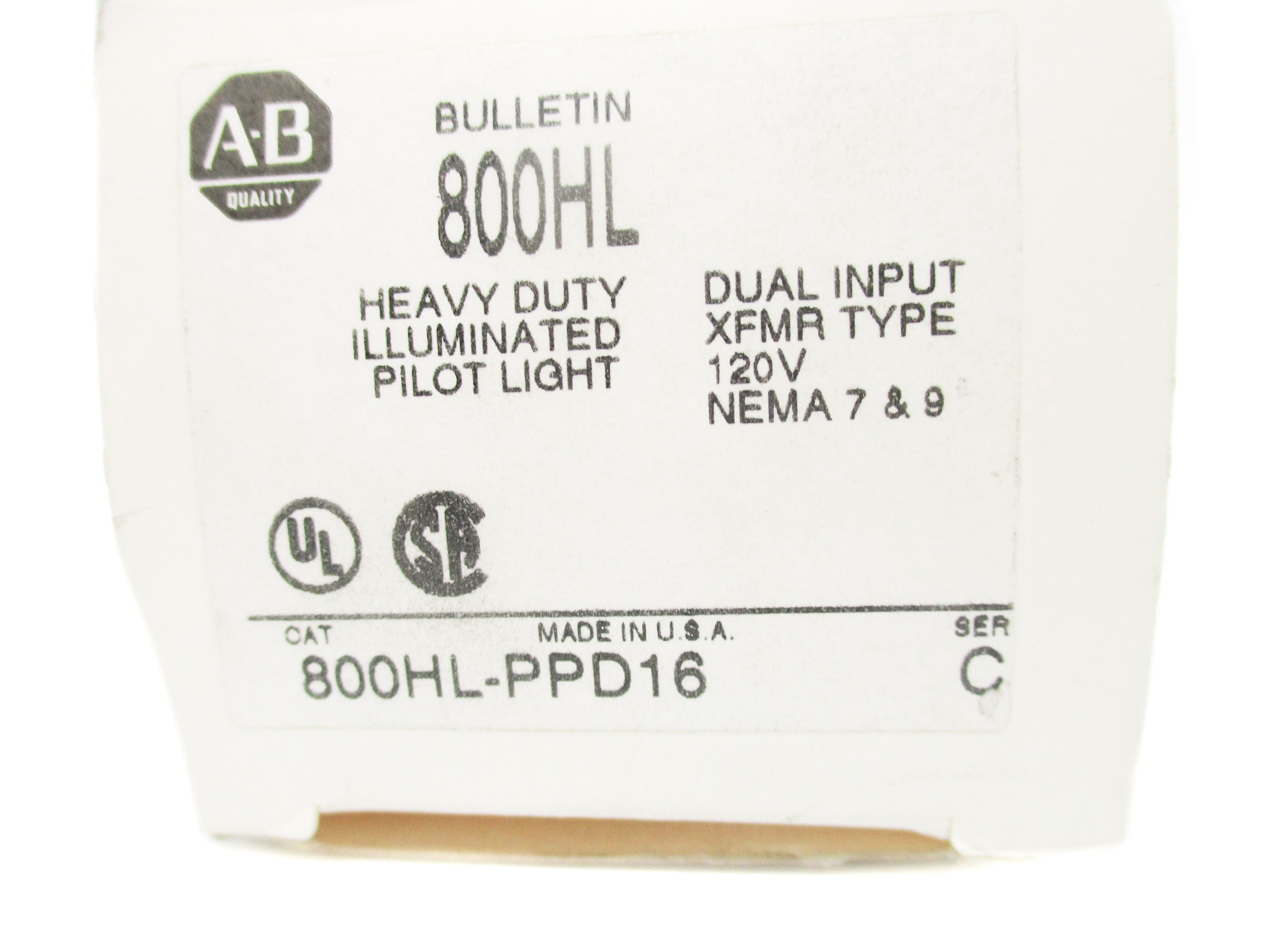 ALLEN BRADLEY 800HL-PPD16 SER. C (WH) NSMP