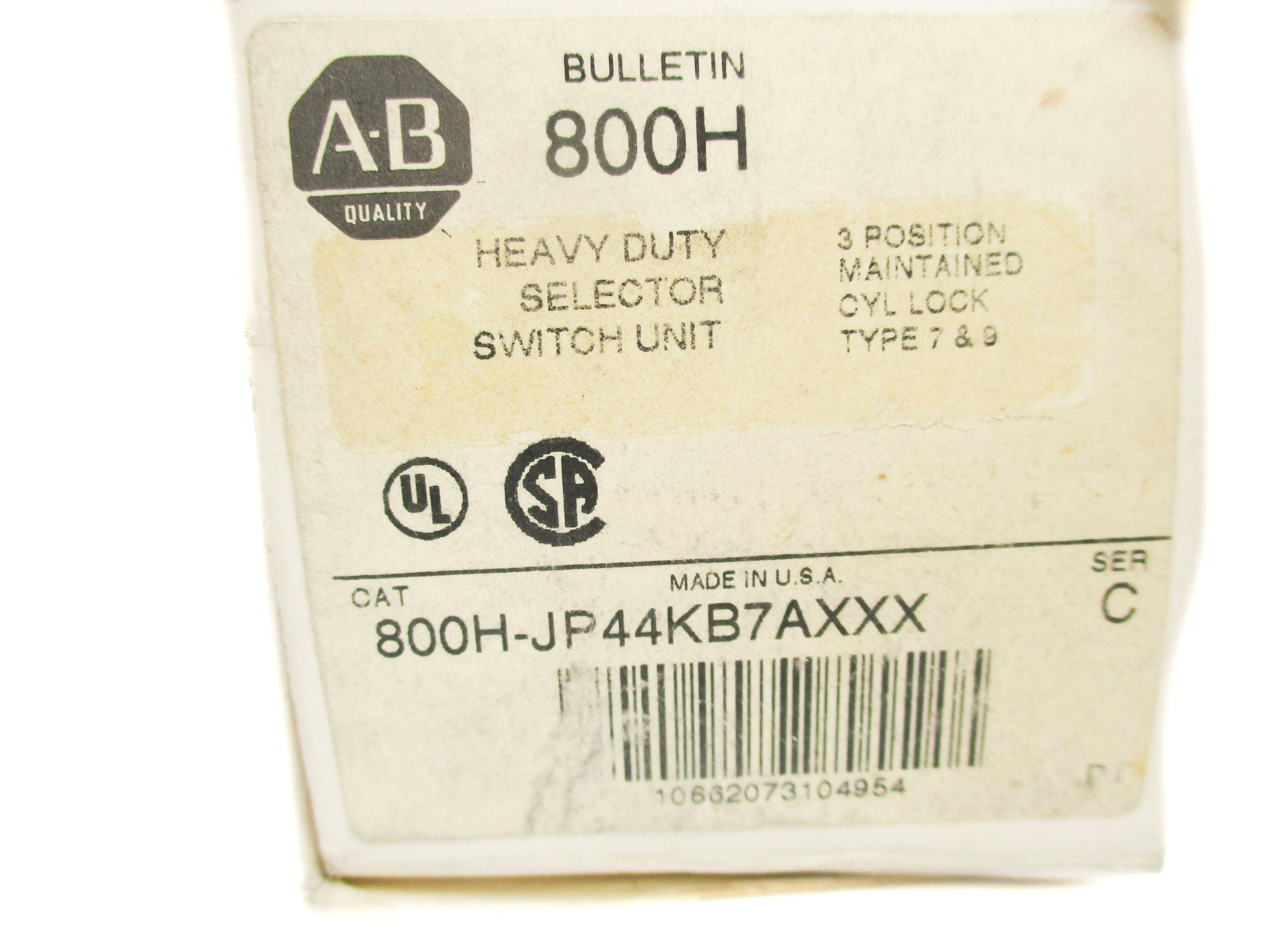 ALLEN BRADLEY 800H-JP44KB7AXXX SER. C (WH) NSMP