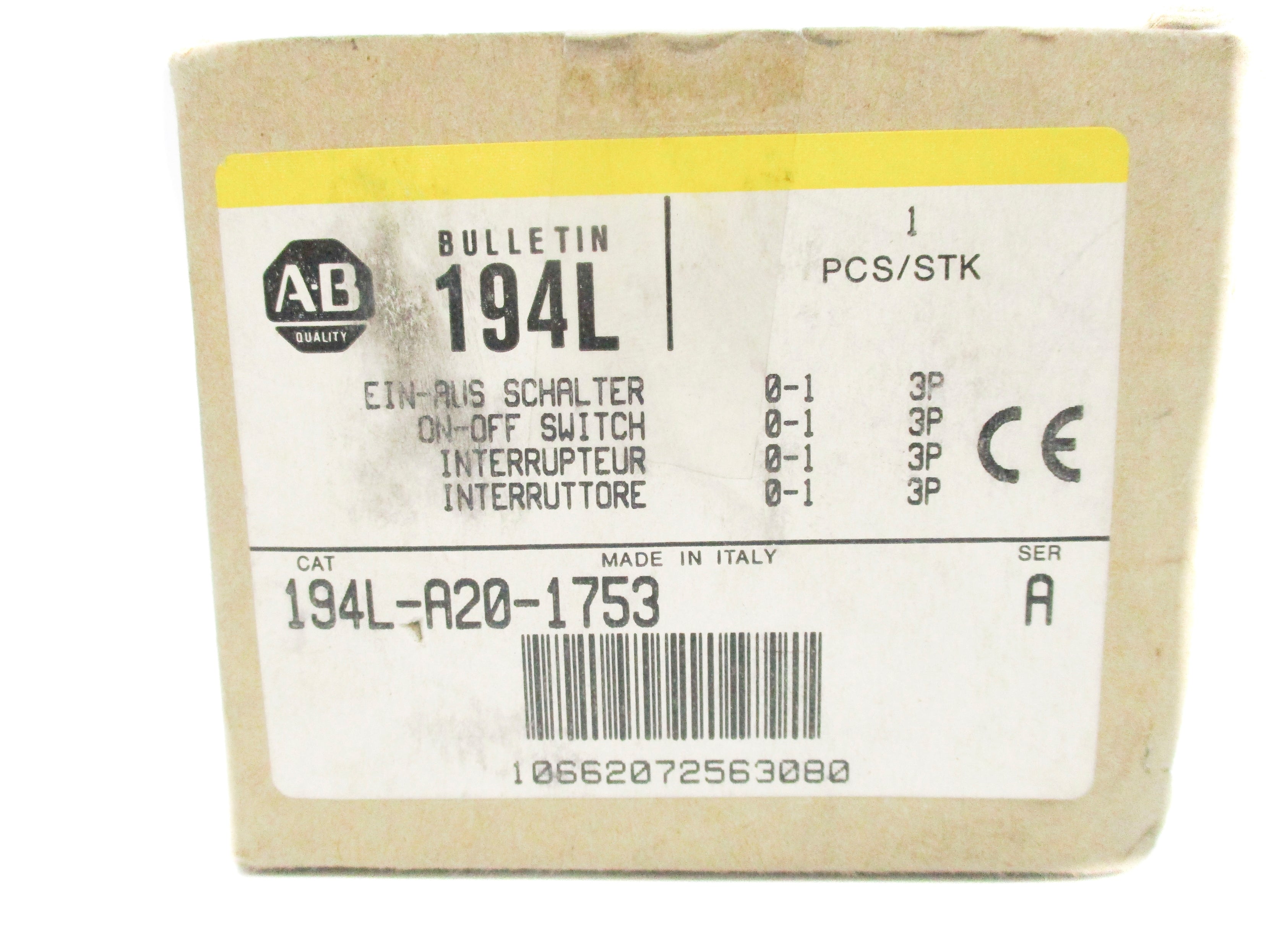 ALLEN BRADLEY 194L-A20-1753 SER. A (BR/YL) NSMP
