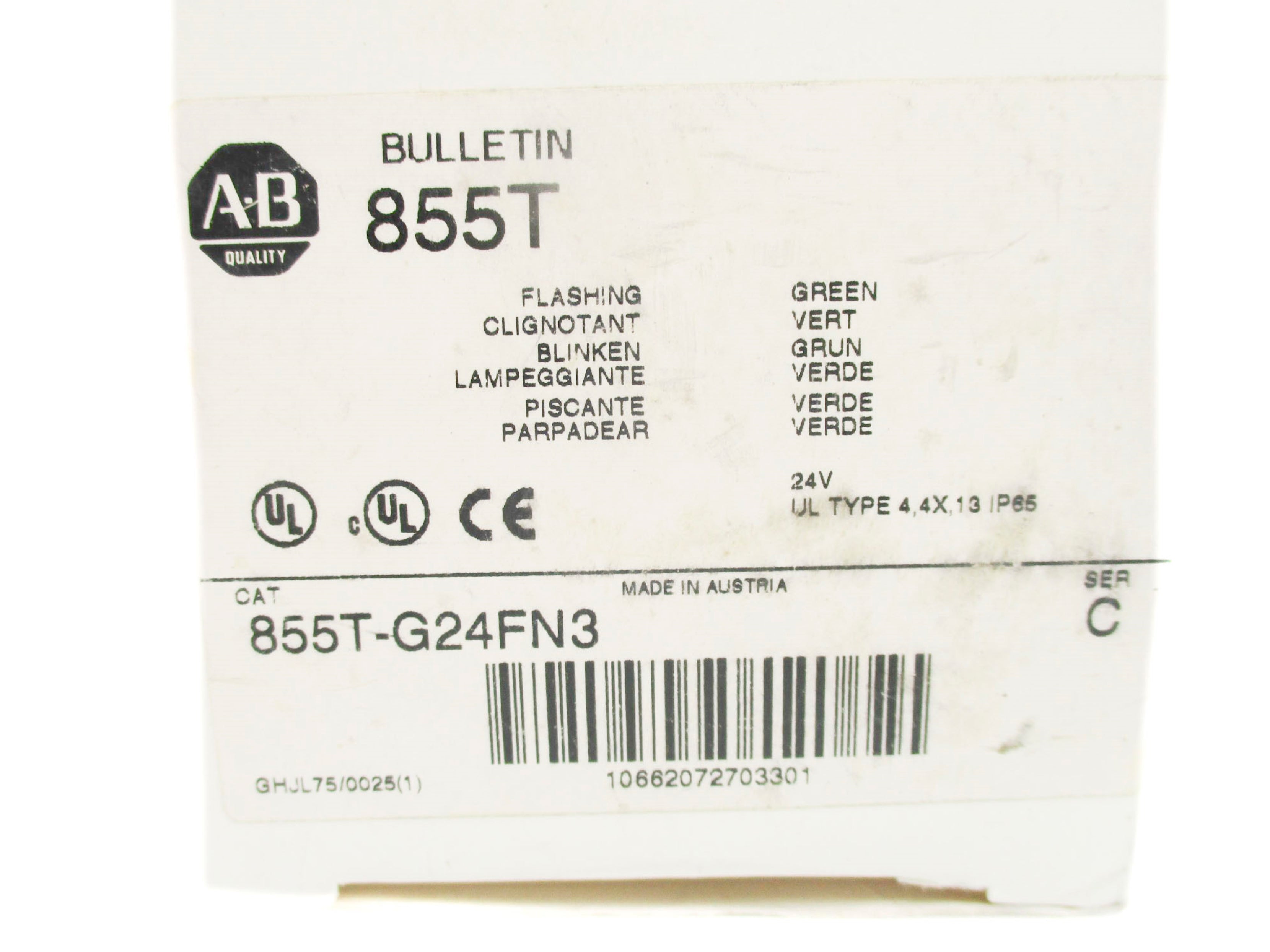 ALLEN BRADLEY 855T-G24FN3 SER. C (WH) NSMP