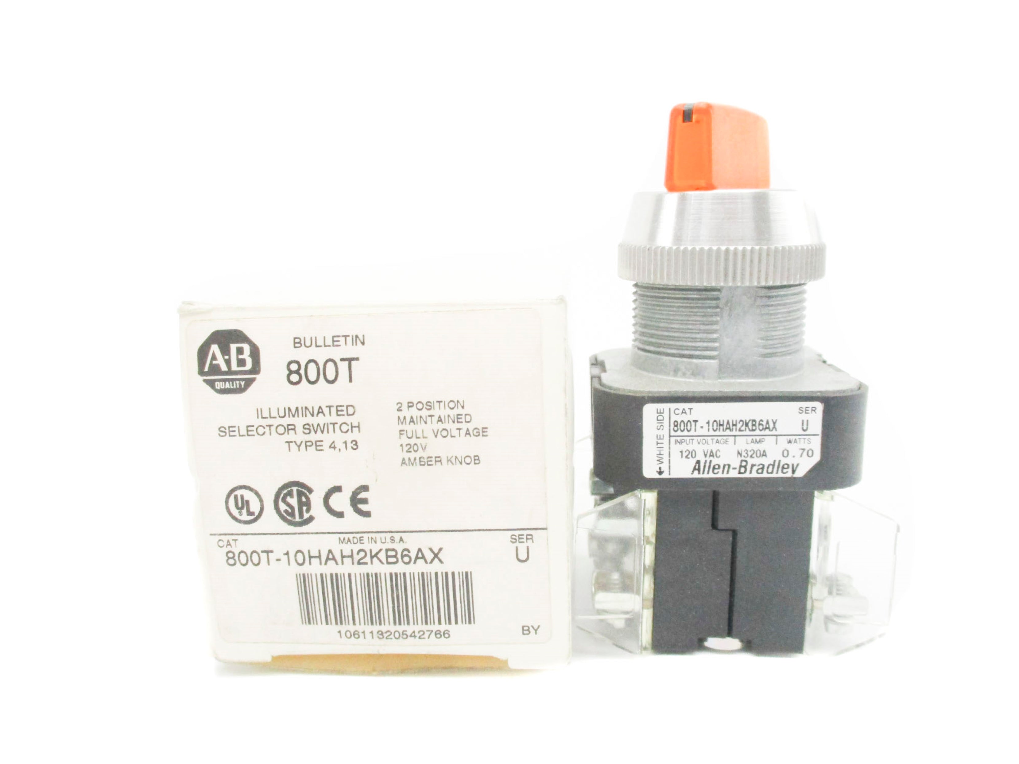 ALLEN BRADLEY 800T-10HAH2KB6AX SER. U (WH) NSMP