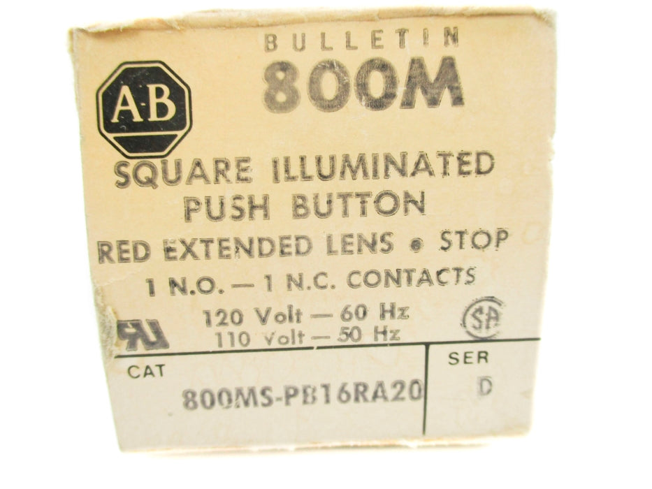 INDUSTRIAL SPARE PART 800MS-PB16RA20 SER. D 110/120V (BK/YL) NSMP