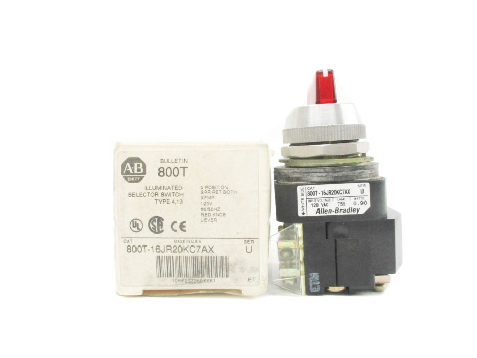 ALLEN BRADLEY 800T-16JR20KC7AX SER. U (WH) NSMP
