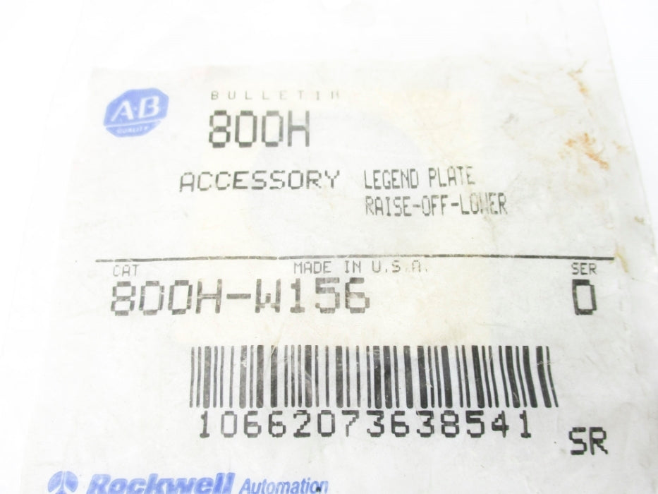 INDUSTRIAL SPARE PART 800H-W156 SER. D NSMP