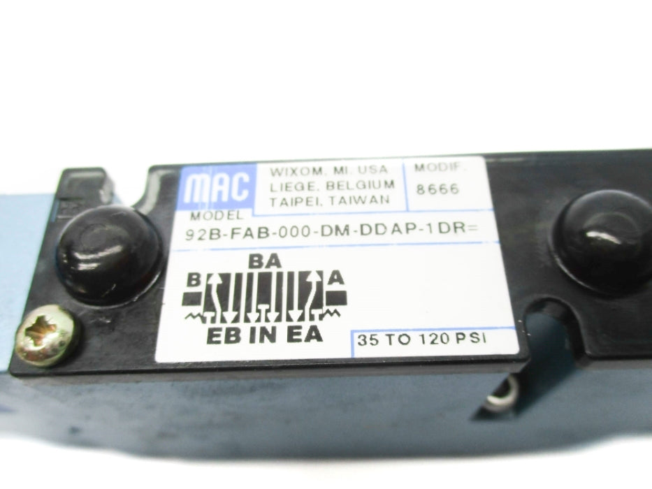 MAC 92B-FAB-000-DM-DDAP-1DR 35-120PSI 24VDC NSNP