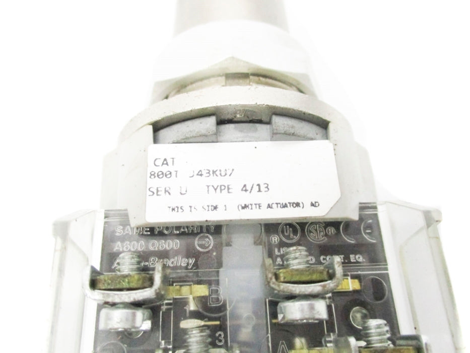 INDUSTRIAL SPARE PART 800T-J43KU7 (AS PICTURED) SER. U NSNP