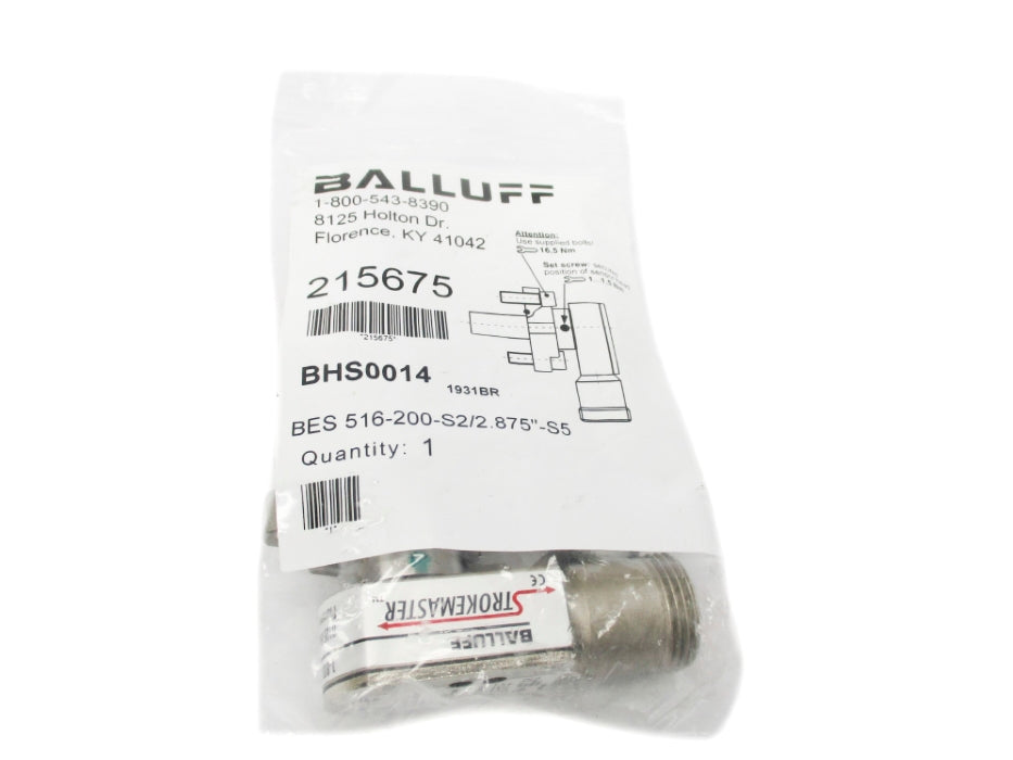 BALLUFF BES516-200-S2/2.875-S5 BHS0014 3000PSI NSMP