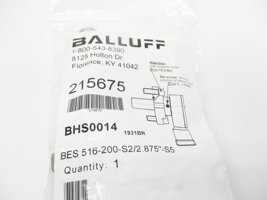 BALLUFF BES516-200-S2/2.875-S5 BHS0014 3000PSI NSMP