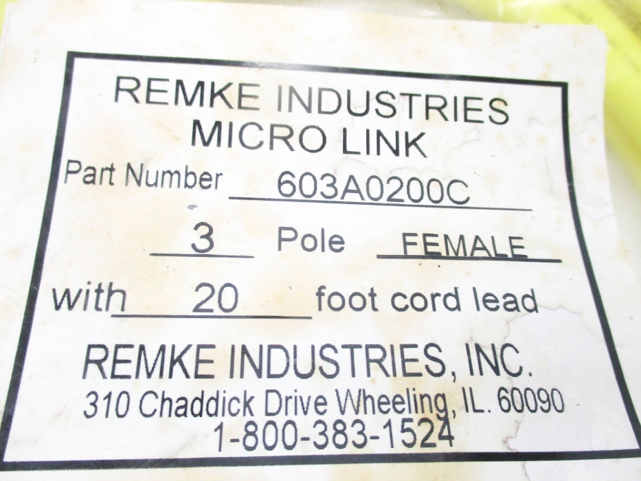 REMKE INDUSTRIES 603A0200C NSMP