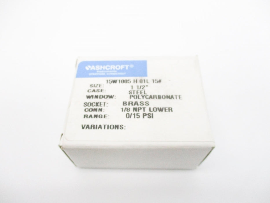 ASHCROFT 15W1005H01L15# 0-15PSI NSMP