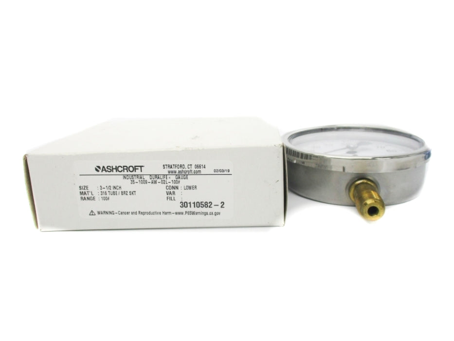 ASHCROFT 35-1009-AW-02L-100# 0-100PSI NSMP