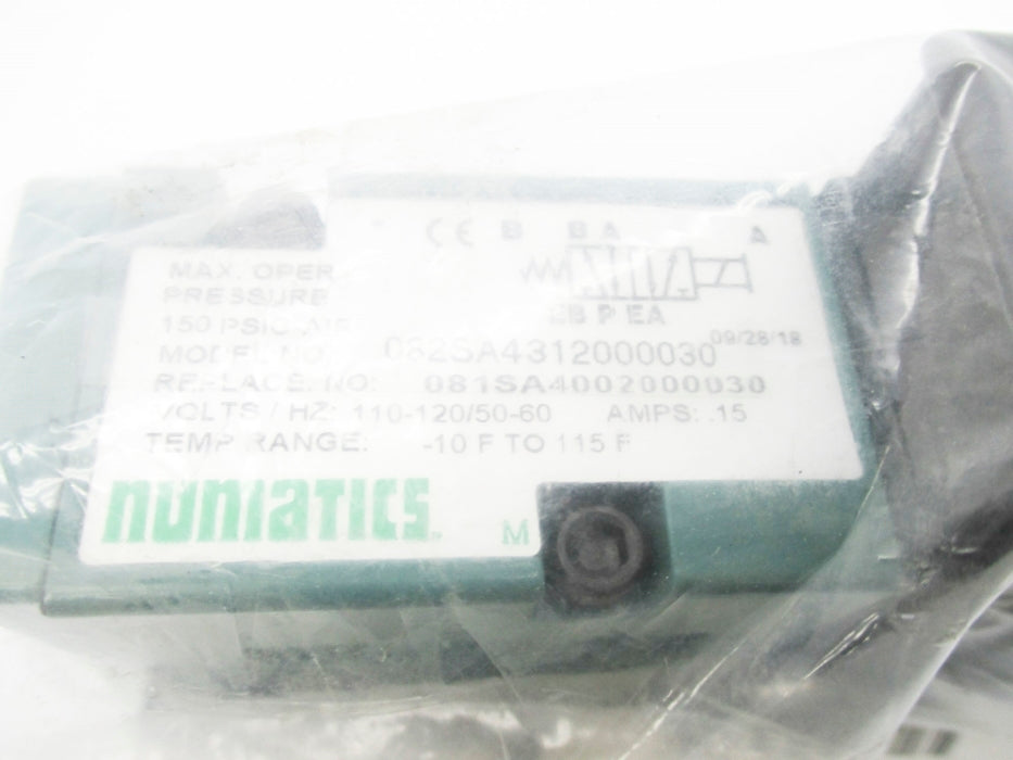 NUMATICS 082SA4312000030 110-120V 150PSI NSMP