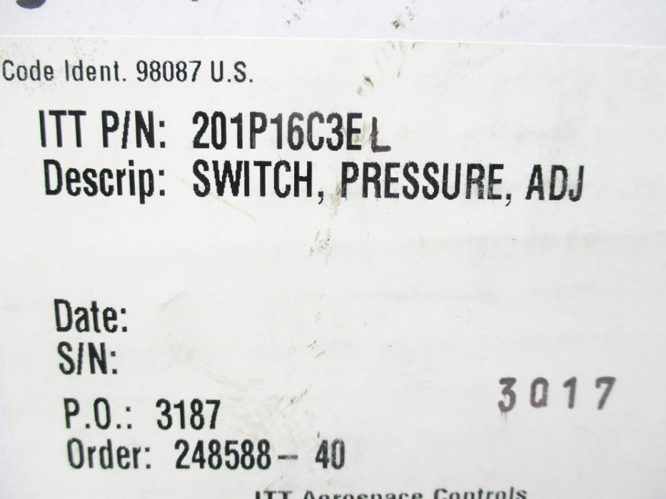 ITT 201P16C3EL 1000PSIG NSMP
