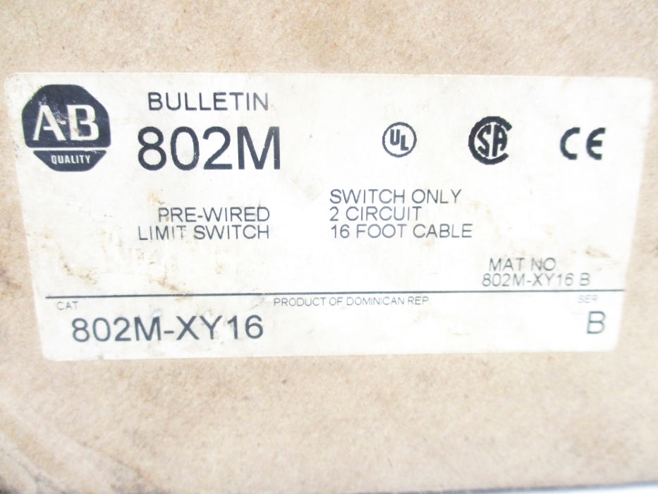 ALLEN BRADLEY 802M-XY16 SER. B (BR/WH) NSMP