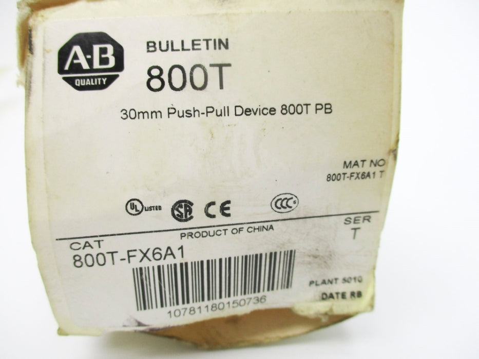 ALLEN BRADLEY 800T-FX6A1 SER. T (AS PICTURED) (WH) NSMP